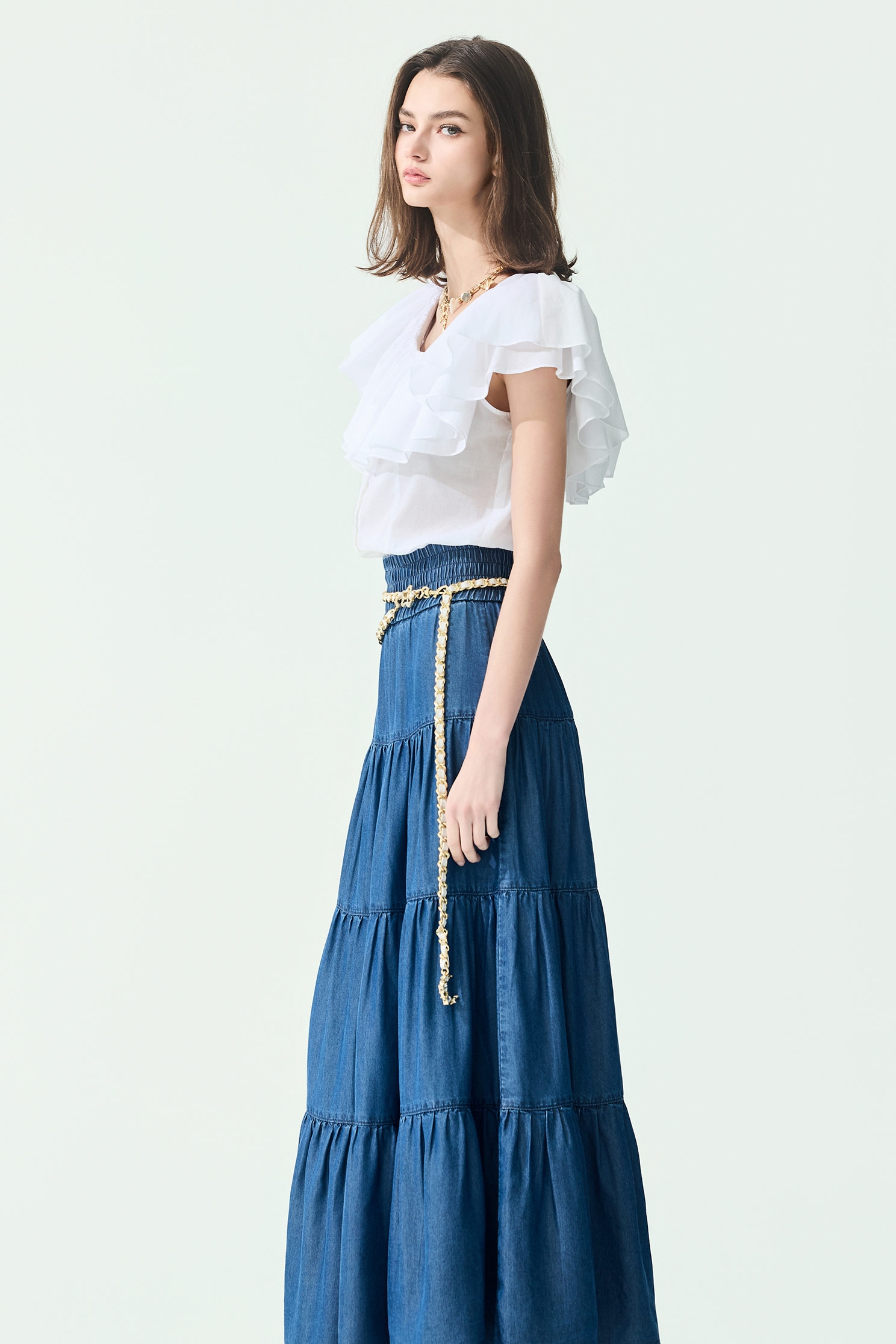 Ruffle Detail Front Button TopRuffle Detail Front Button Top,sleeveless tops,Tops,Season (SS) Look,White tops,sleeveless tops