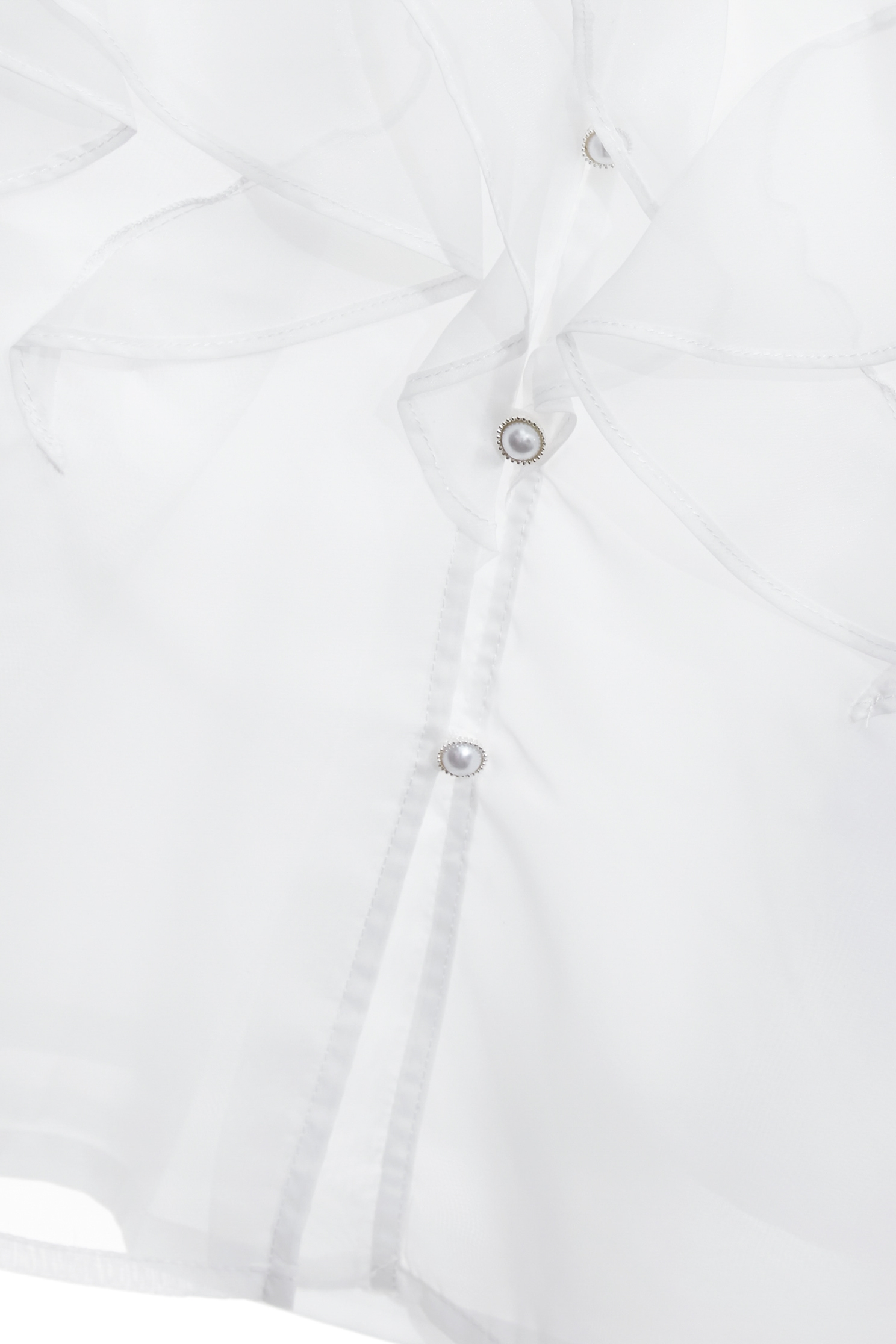 V-neck Ruffle Detail Chiffon TopV-neck Ruffle Detail Chiffon Top,Tops,Under shirts,Season (SS) Look,pearl,White tops