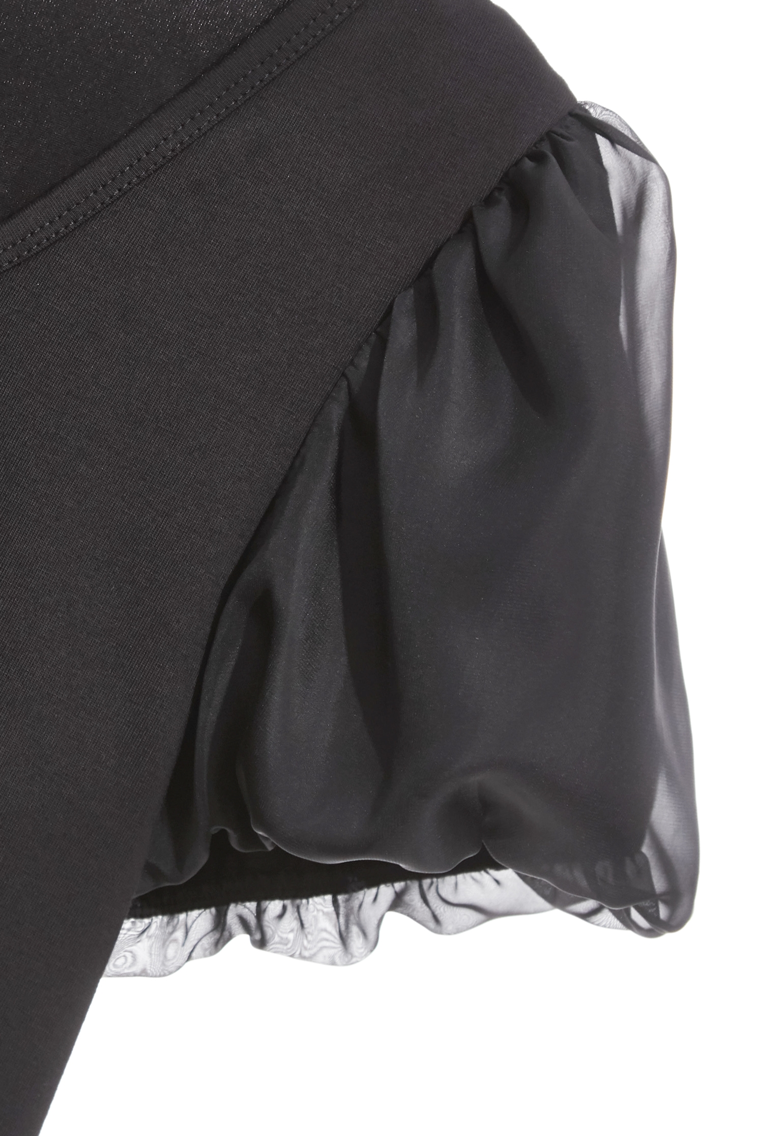 Puff Sleeve Minimalist Black TopPuff Sleeve Minimalist Black Top,Tops,Season (SS) Look,pearl,black tops