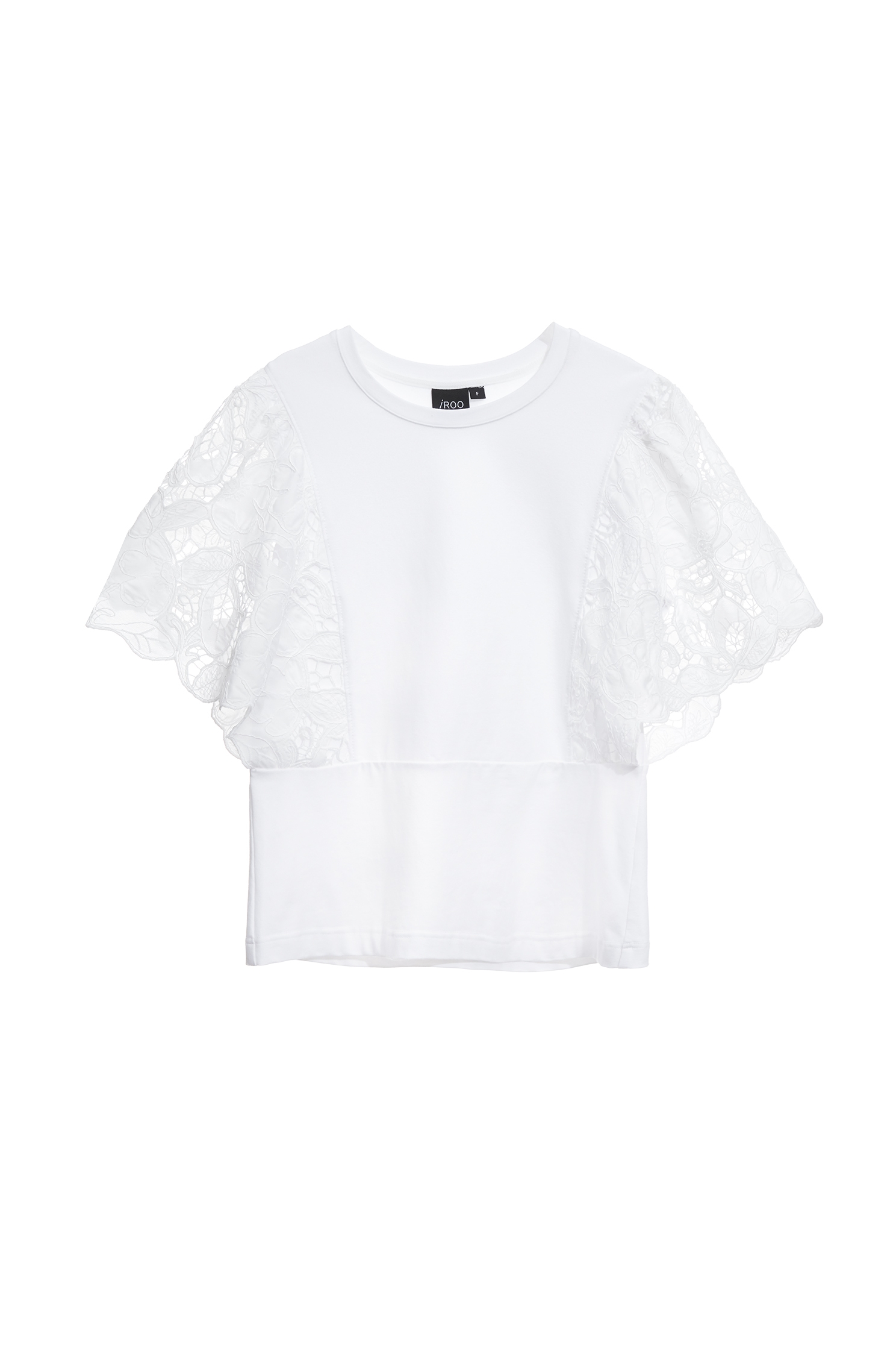 Lace Sleeve White TeeLace Sleeve White Tee,Tops,Embroidered,Season (SS) Look,White tops,Lace
