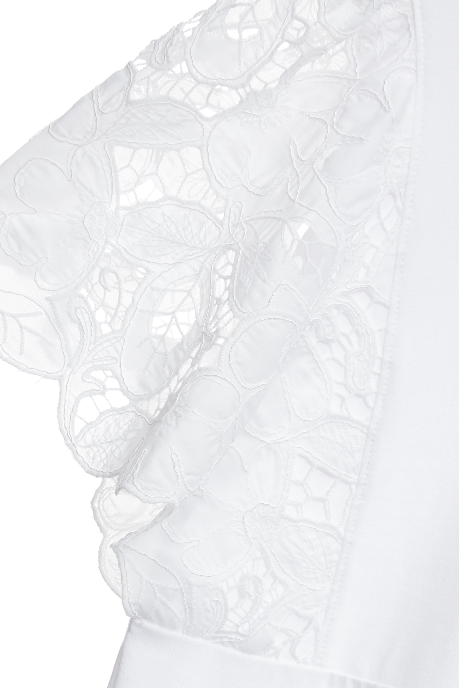Lace Sleeve White TeeLace Sleeve White Tee,Tops,Embroidered,Season (SS) Look,White tops,Lace