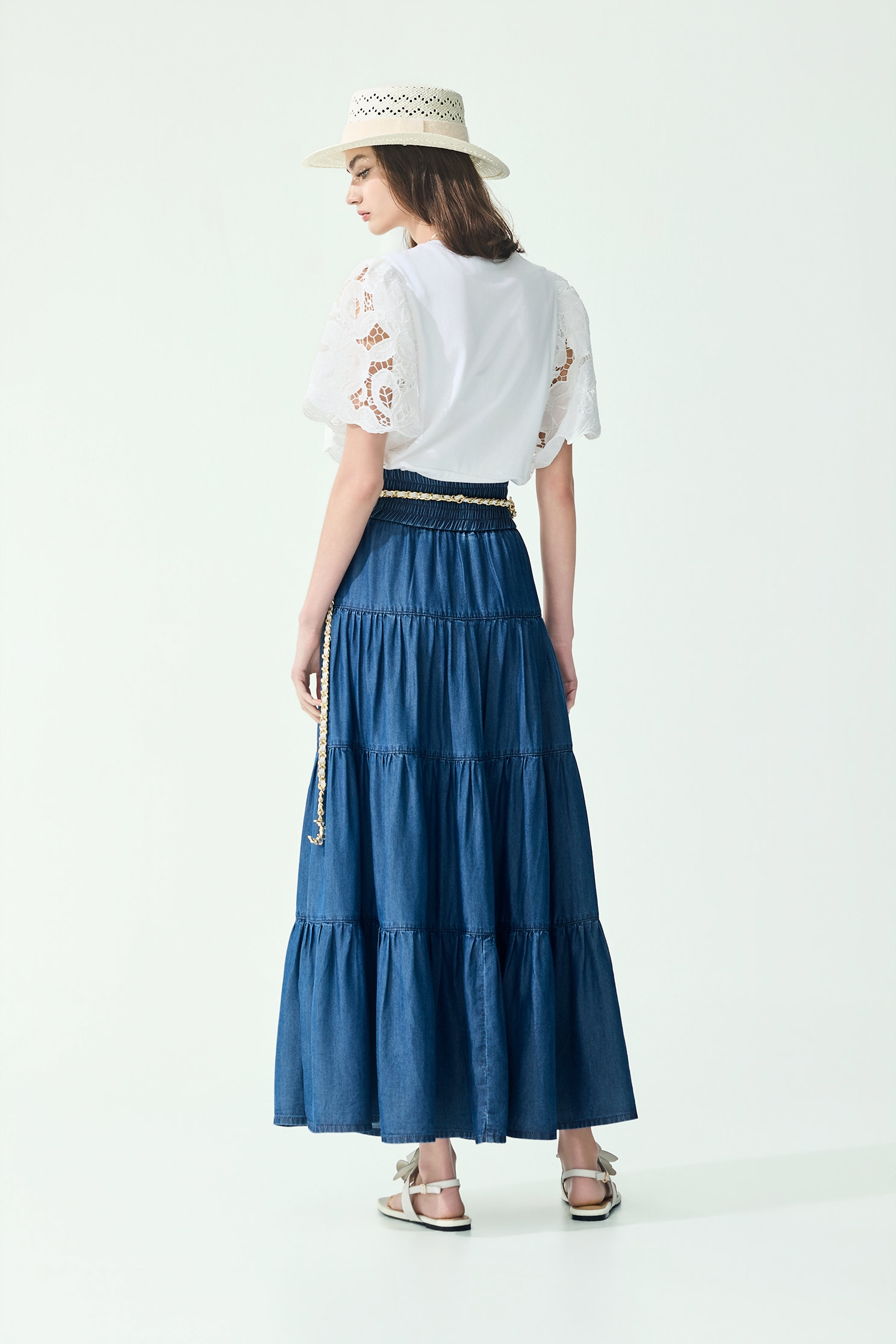Lace Sleeve White TeeLace Sleeve White Tee,Tops,Embroidered,Season (SS) Look,White tops,Lace