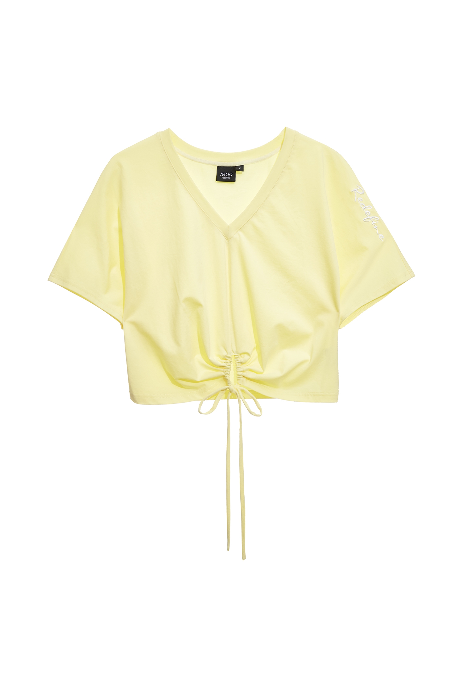 Front Knot Yellow V-neck TopFront Knot Yellow V-neck Top,Tops,Season (SS) Look