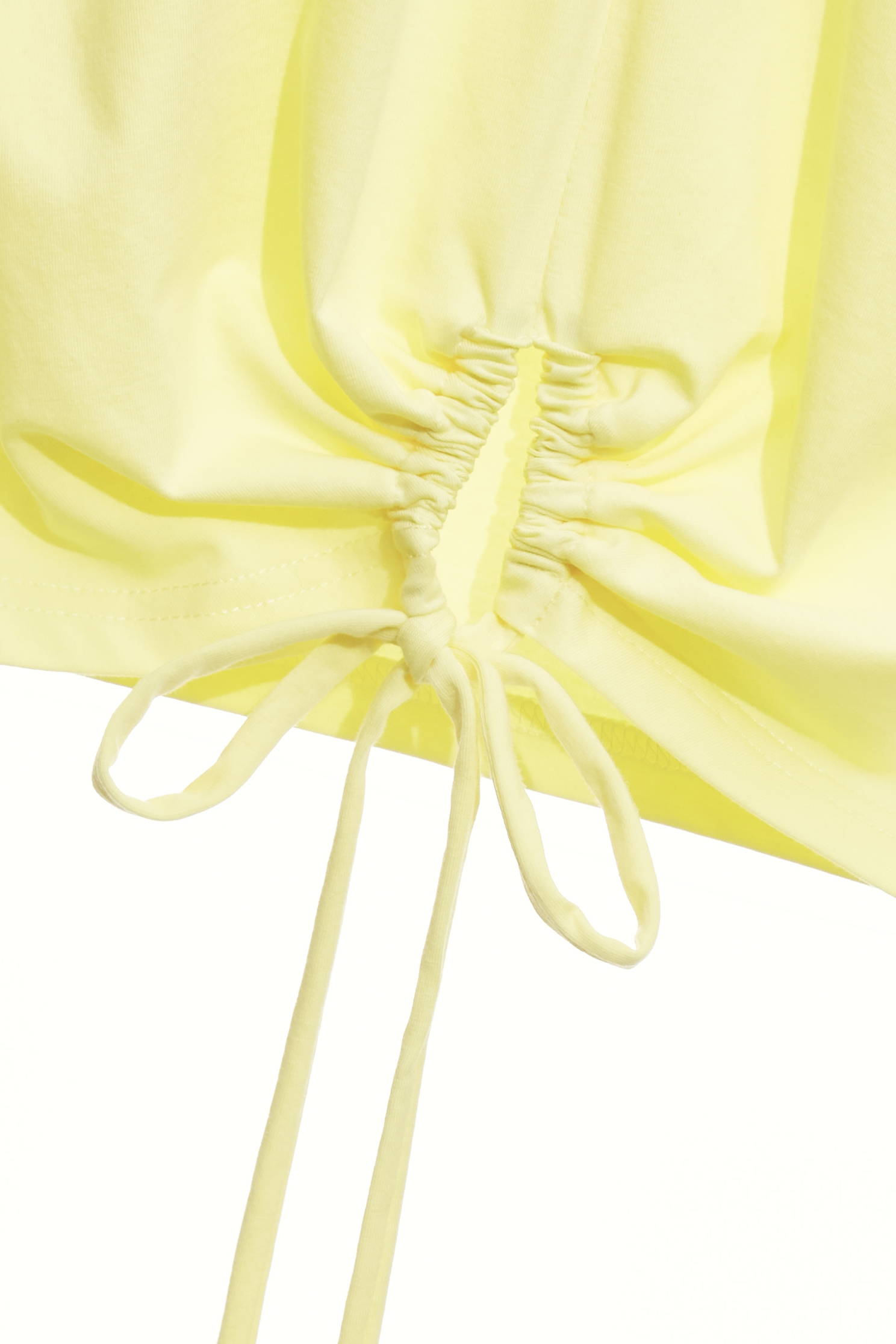 Front Knot Yellow V-neck TopFront Knot Yellow V-neck Top,Tops,Season (SS) Look