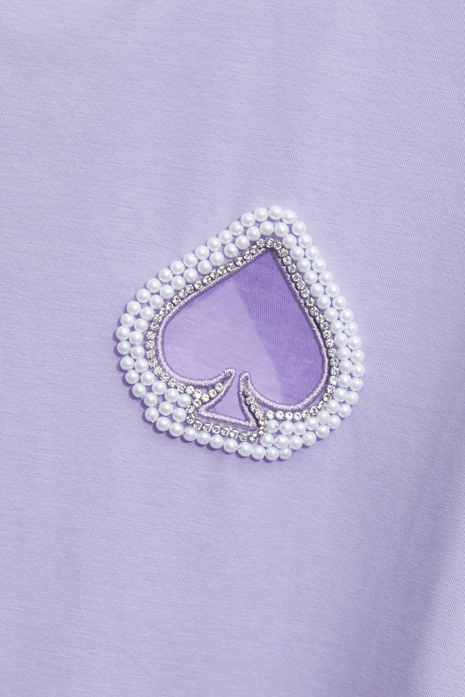 Heart Motif Short Sleeve Tee With Pearl DetailHeart Motif Short Sleeve Tee With Pearl Detail,Tops,Embroidered,Season (SS) Look,pearl
