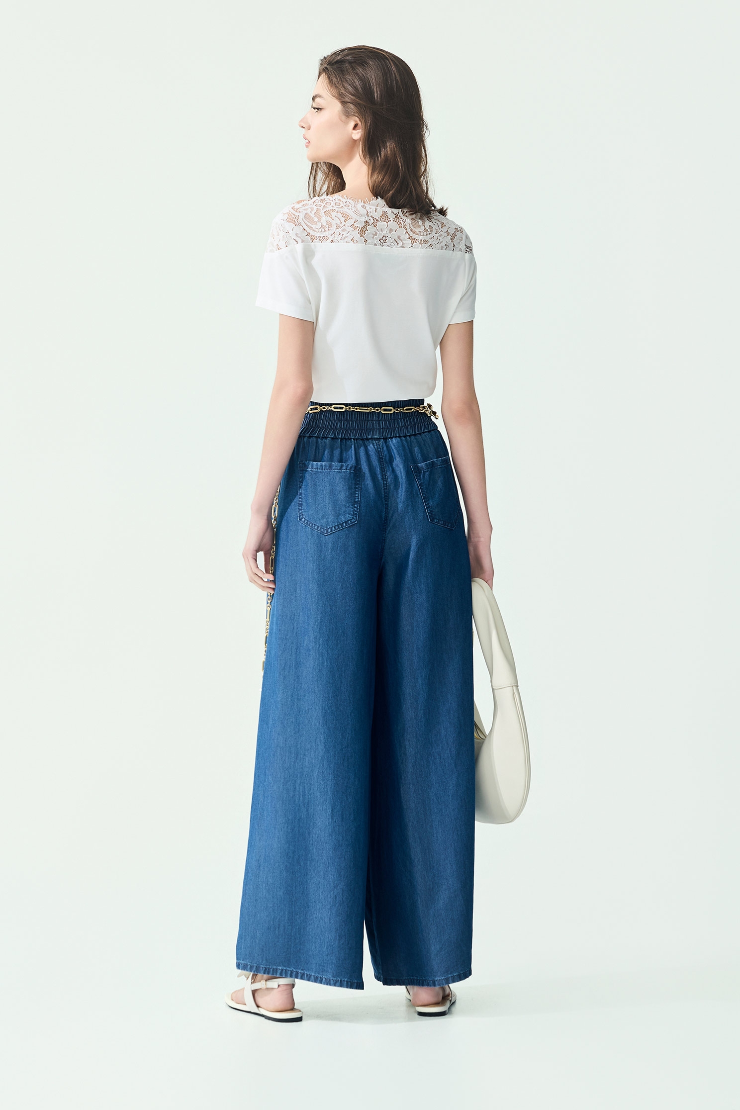 Lace Neckline Short Sleeve TeeLace Neckline Short Sleeve Tee,Tops,Season (SS) Look,White tops,Lace