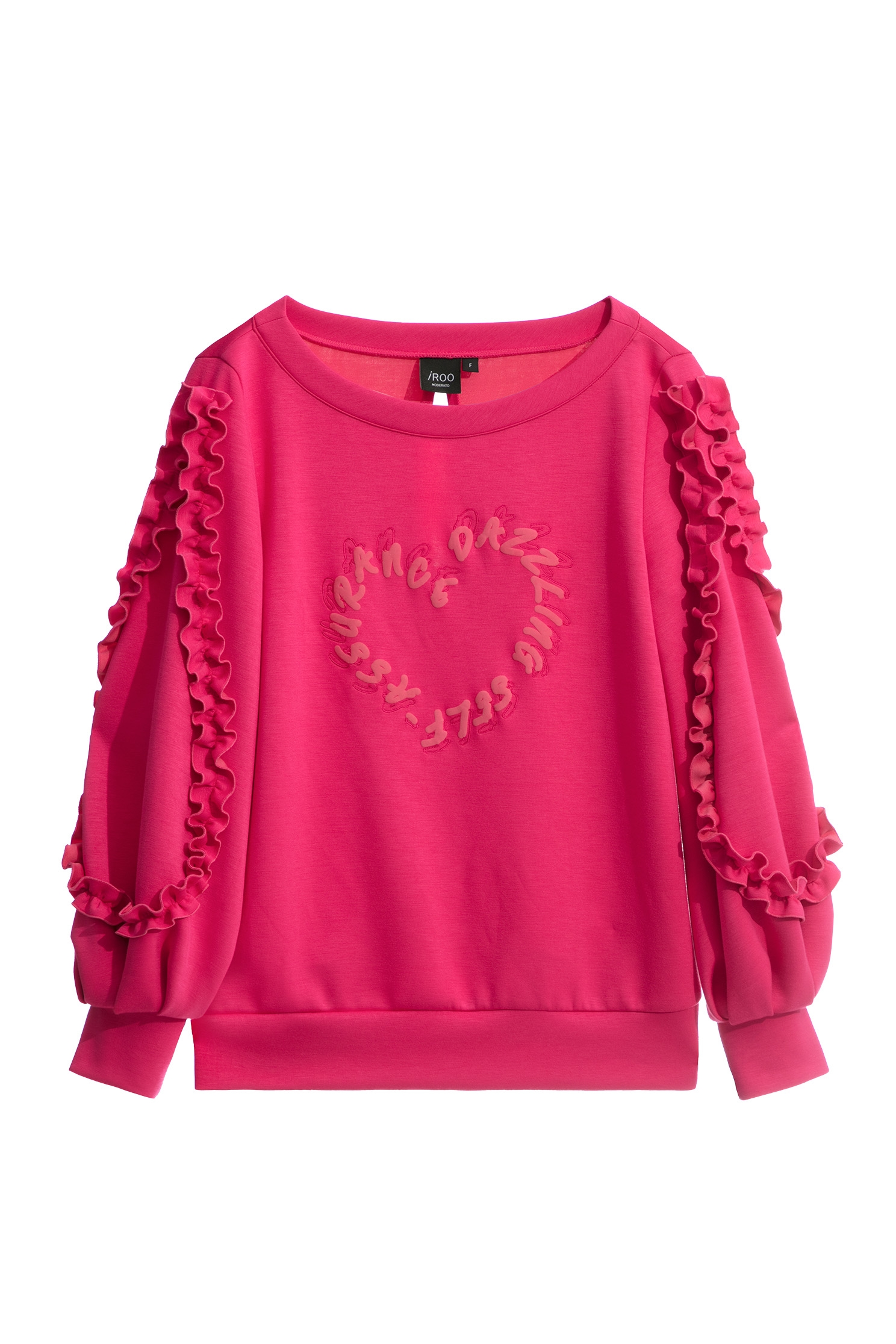 Heart Shape Top With Ruffle Sleeve DetailHeart Shape Top With Ruffle Sleeve Detail,Tops,Season (SS) Look,Embroidered