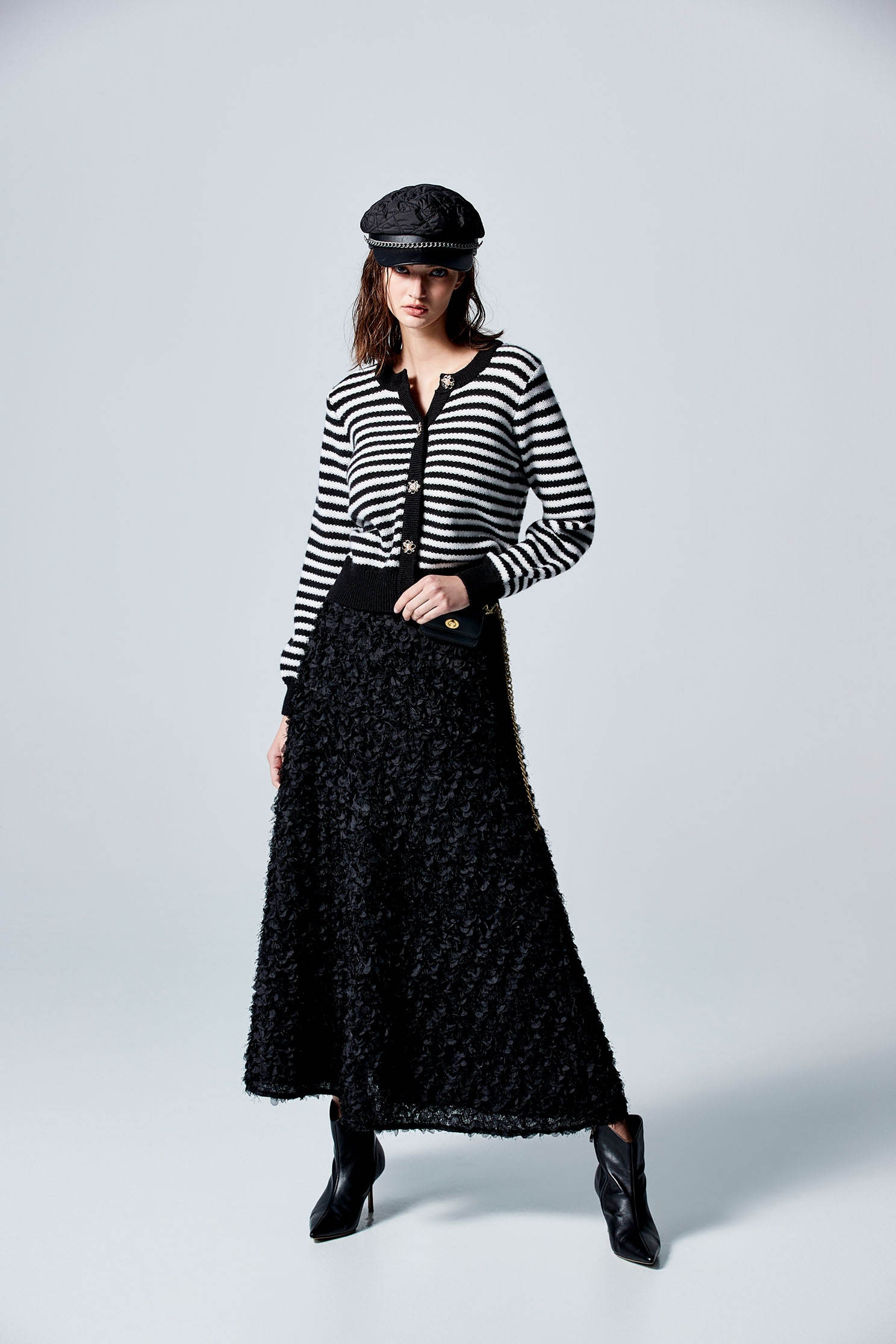 Black White Stripe Long Sleeve Knit TopBlack White Stripe Long Sleeve Knit Top,Tops,Knitted,Knitted tops