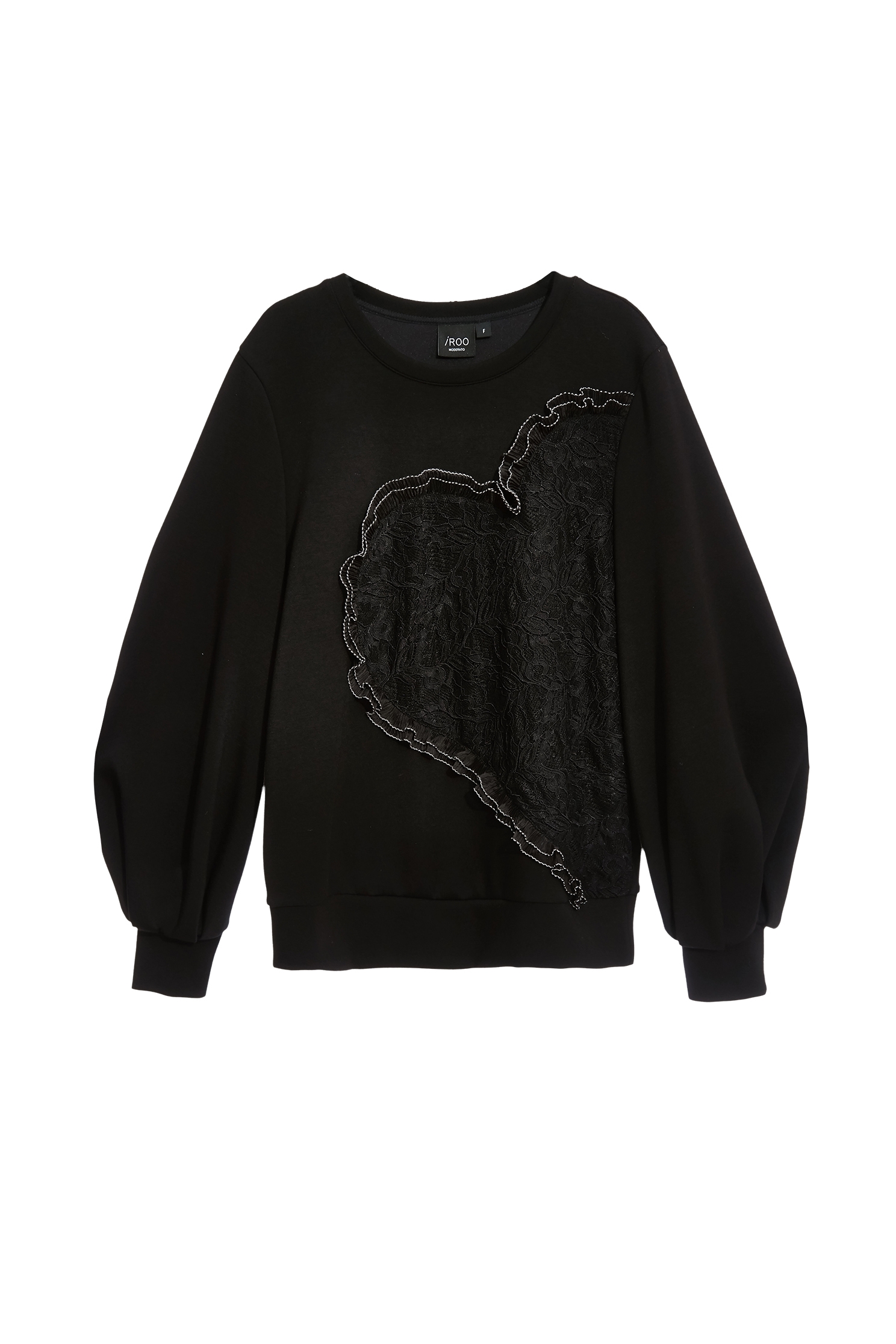 Long Sleeve Half Lace Heart TopLong Sleeve Half Lace Heart Top,Tops,Season (AW) Look,Lace