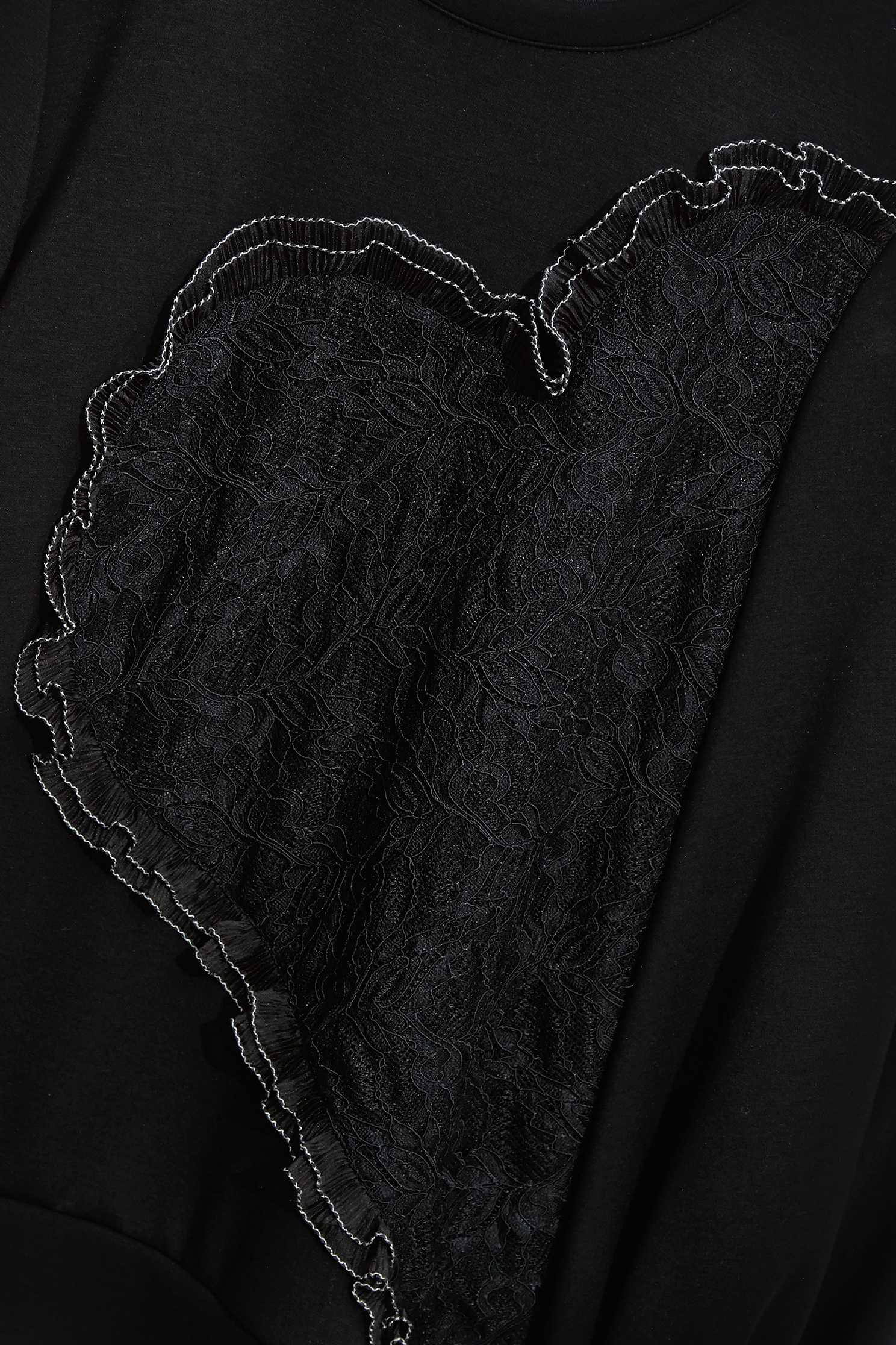 Long Sleeve Half Lace Heart TopLong Sleeve Half Lace Heart Top,Tops,Season (AW) Look,Lace