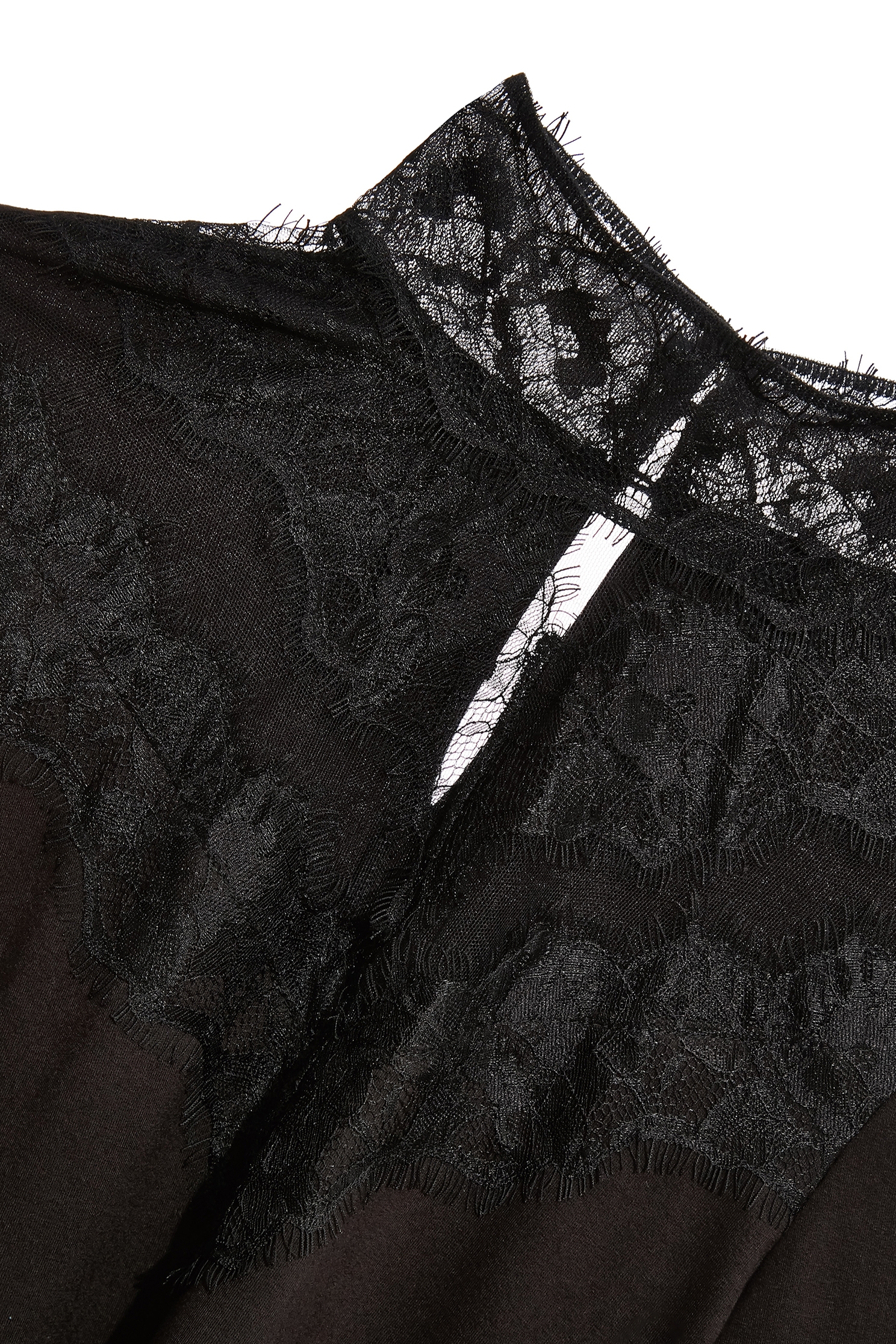 Illusion Neckline Lace Detail TopIllusion Neckline Lace Detail Top,Tops,Season (AW) Look