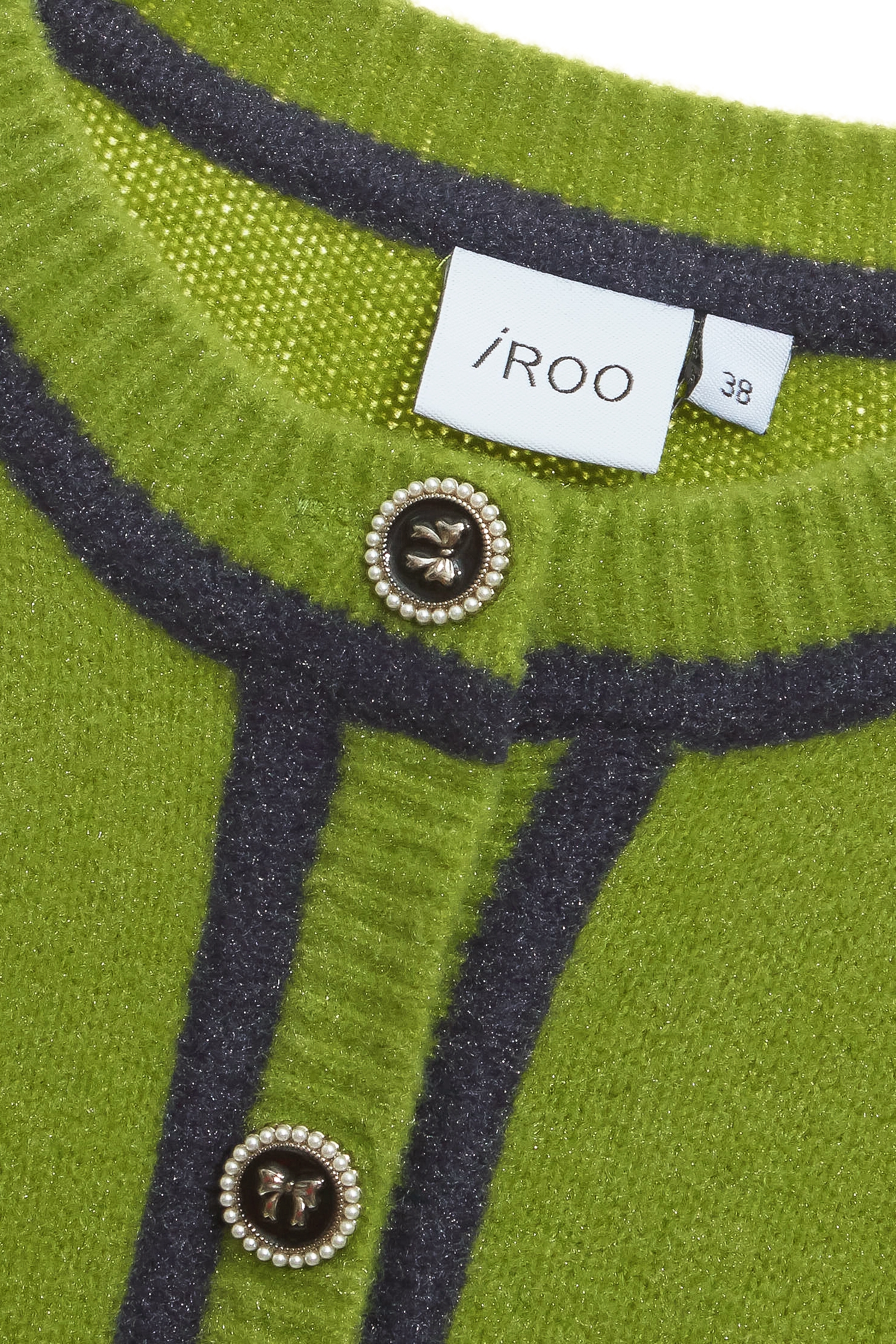 Contrast Trim Green Knit TopContrast Trim Green Knit Top,Outerwear,Season (AW) Look,Knitted,Knitted coats,Knitted tops