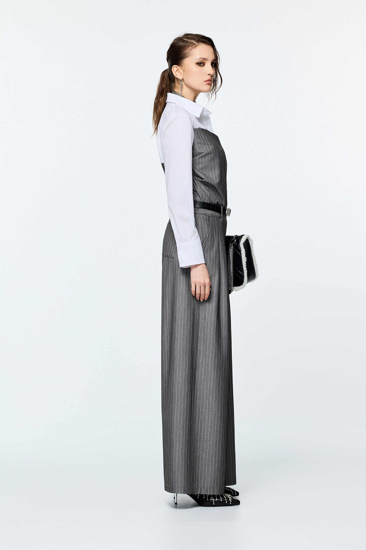 Contrast Grey Asymmetric Detail BlouseContrast Grey Asymmetric Detail Blouse,Tops,Season (AW) Look,Blouses