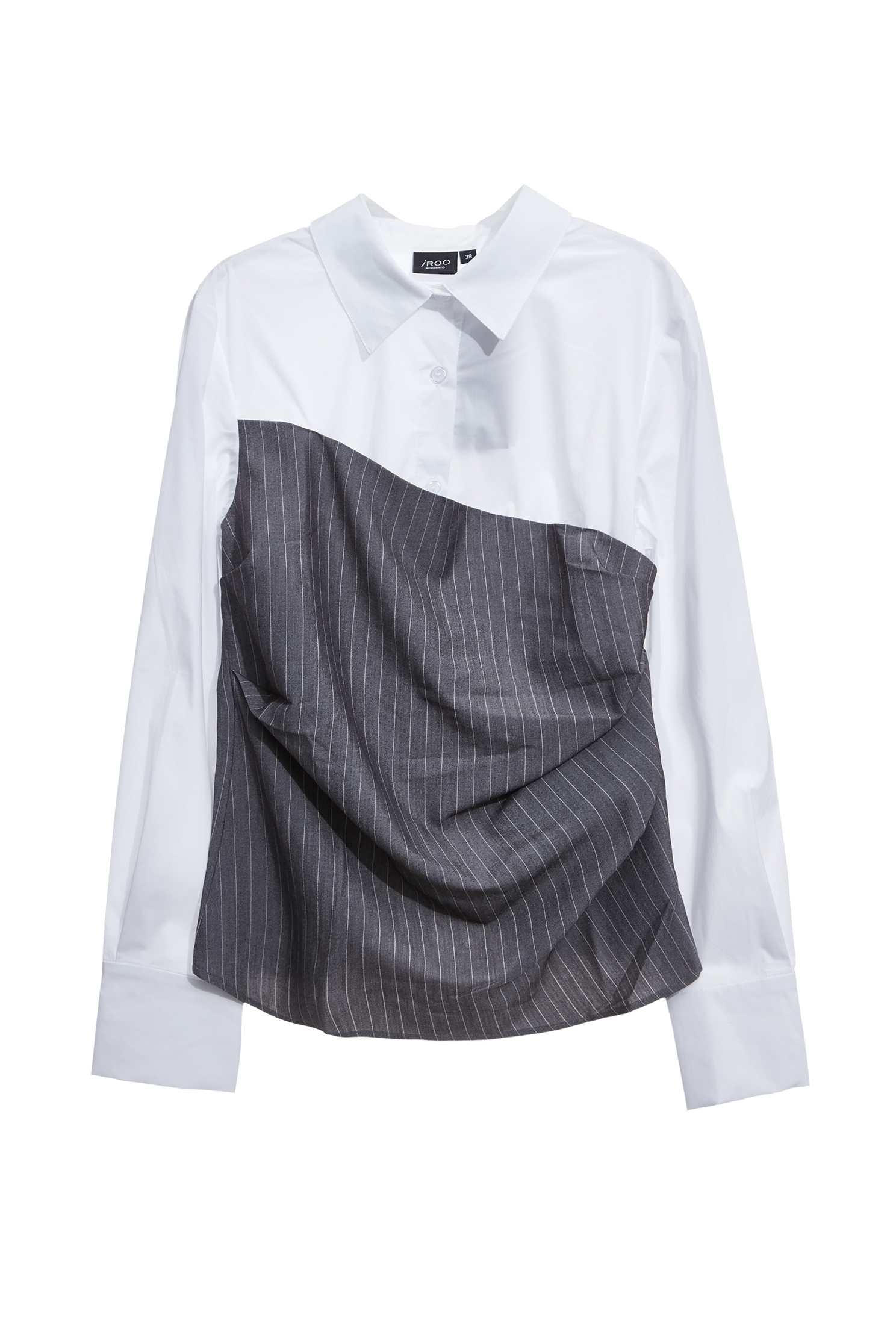 Contrast Grey Asymmetric Detail BlouseContrast Grey Asymmetric Detail Blouse,Tops,Season (AW) Look,Blouses