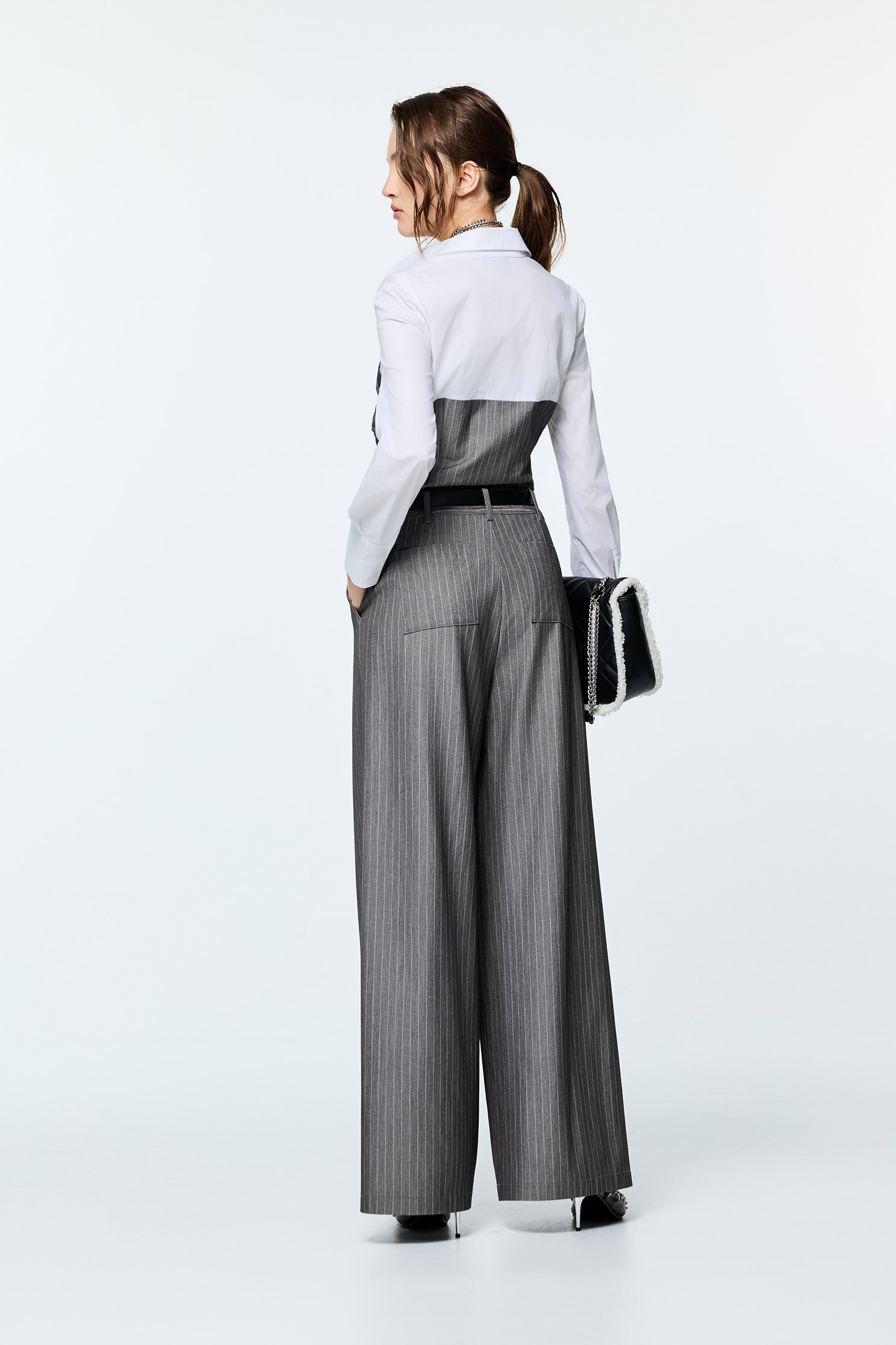 Contrast Grey Asymmetric Detail BlouseContrast Grey Asymmetric Detail Blouse,Tops,Season (AW) Look,Blouses