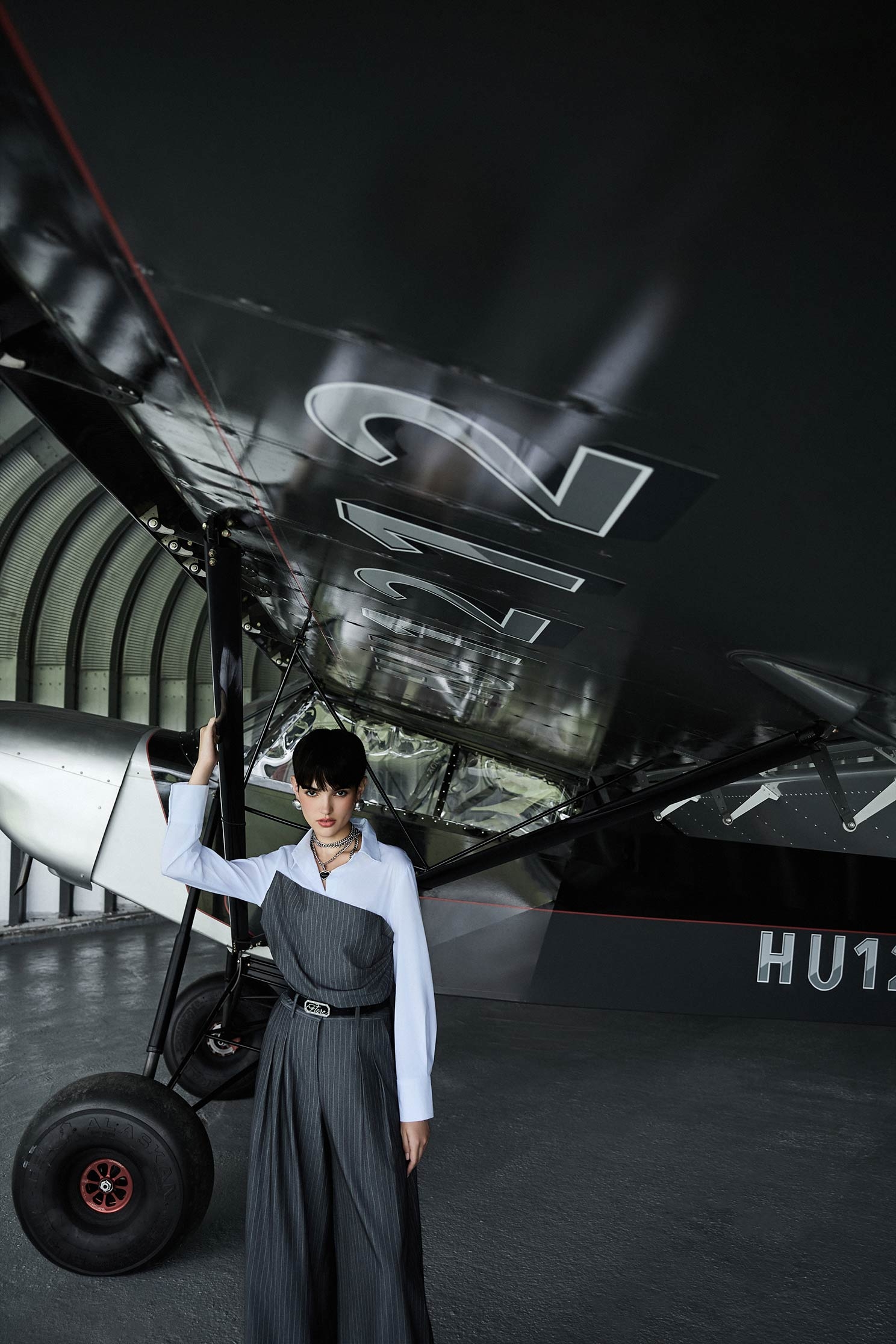 Contrast Grey Asymmetric Detail BlouseContrast Grey Asymmetric Detail Blouse,Tops,Season (AW) Look,Blouses