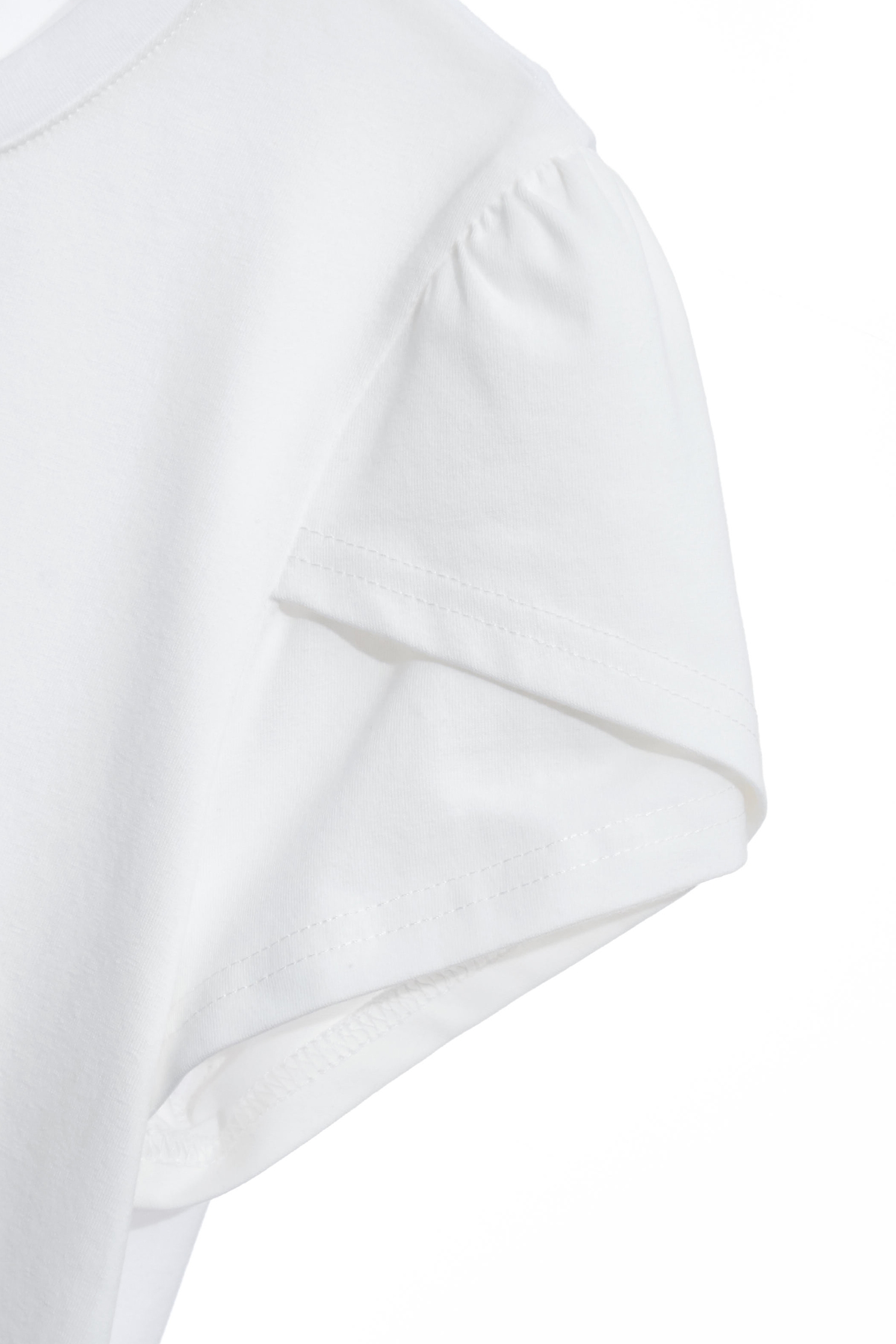 Floral Grapic Petal Sleeve TeeFloral Grapic Petal Sleeve Tee,Tops,White tops,Season (AW) Look,Cotton,Embroidered