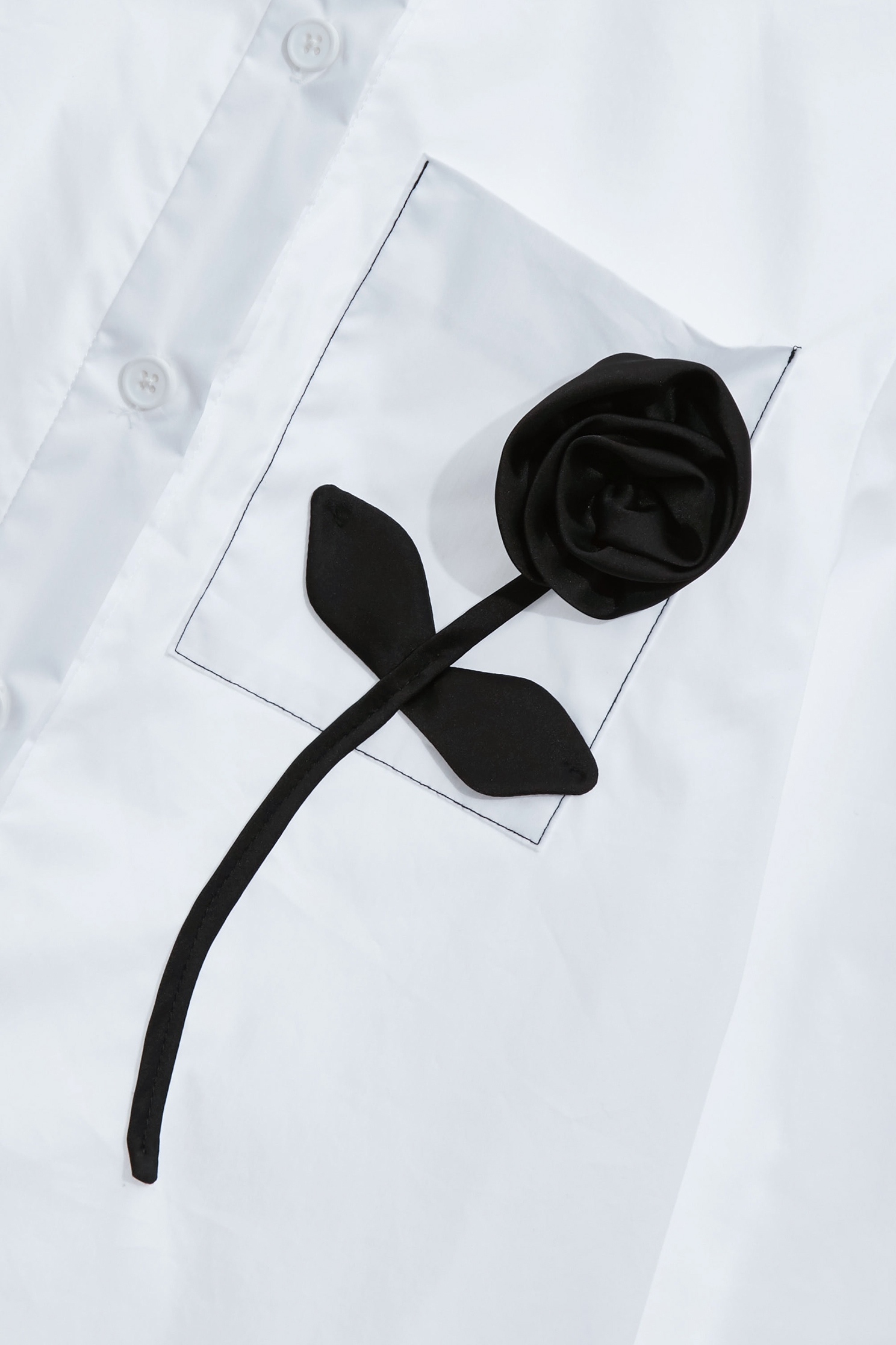 Black 3-D Rose Detail BlouseBlack 3-D Rose Detail Blouse,Tops,White tops,Season (AW) Look,Blouses