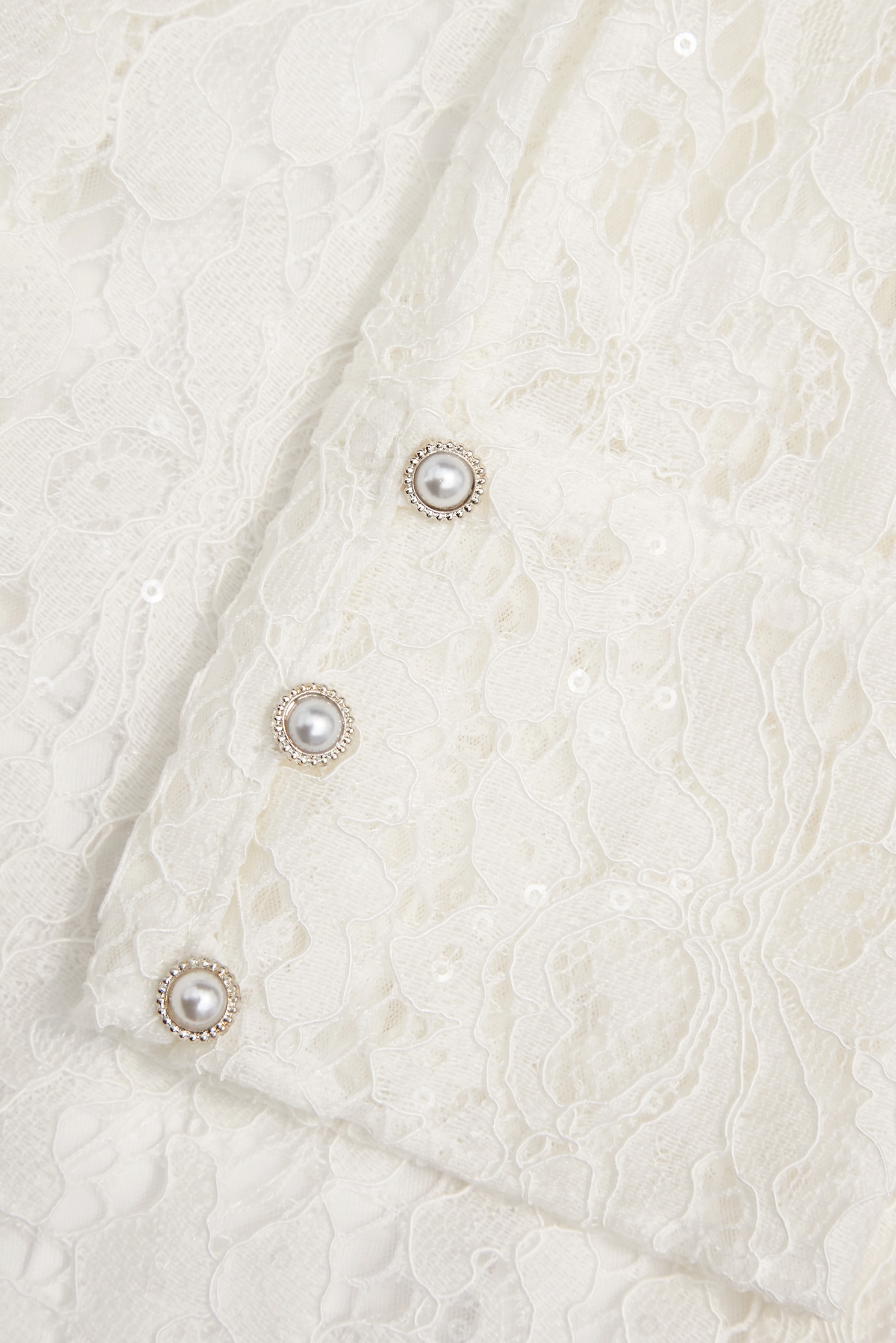 Full Lace Ruffle Detail BlouseFull Lace Ruffle Detail Blouse,Tops,Under shirts,pearl,White tops,Season (AW) Look,Lace