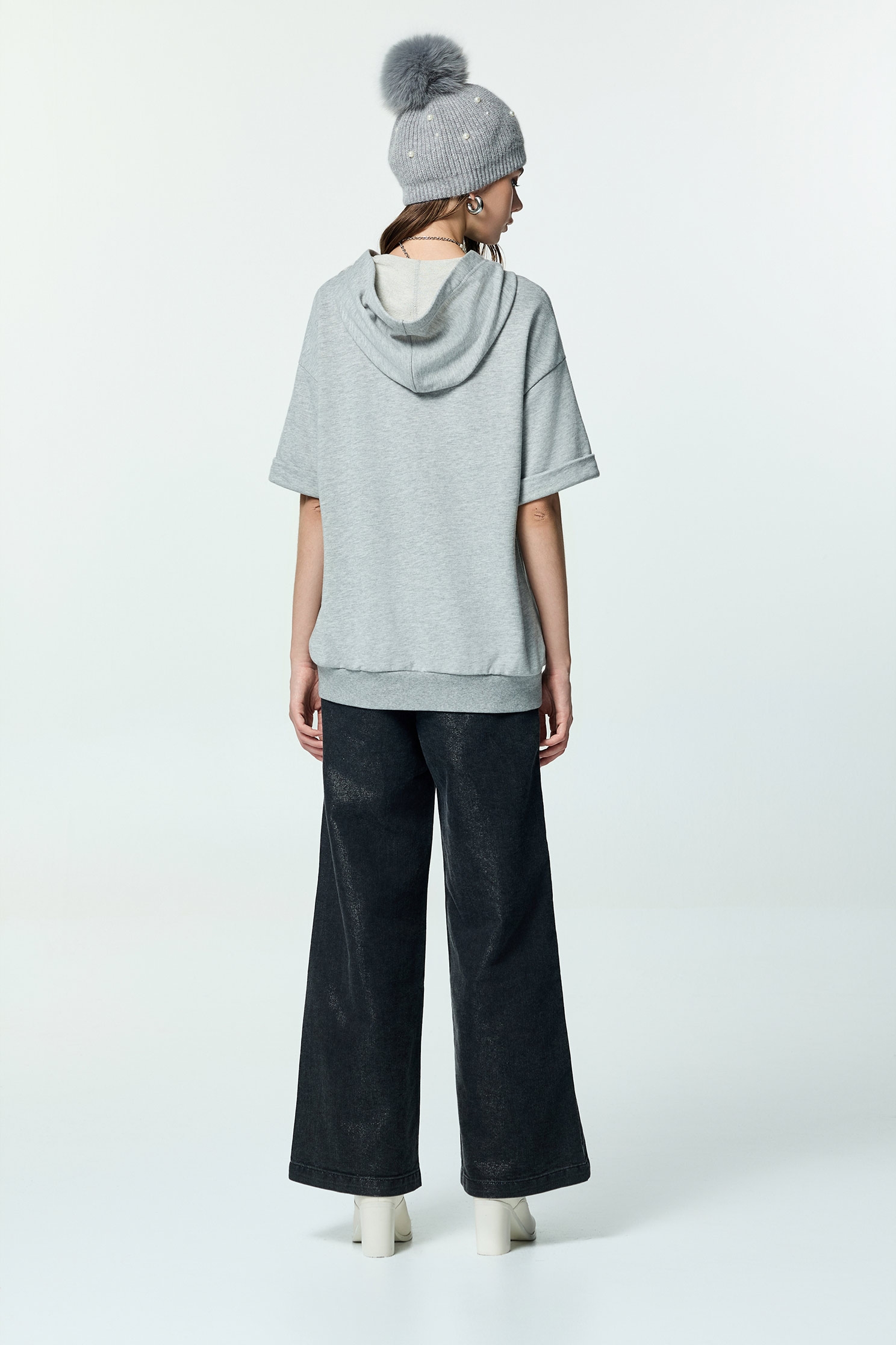 Front Slogan Hoodie Grey TeeFront Slogan Hoodie Grey Tee,Tops,Hoodie tops,Season (AW) Look,Embroidered