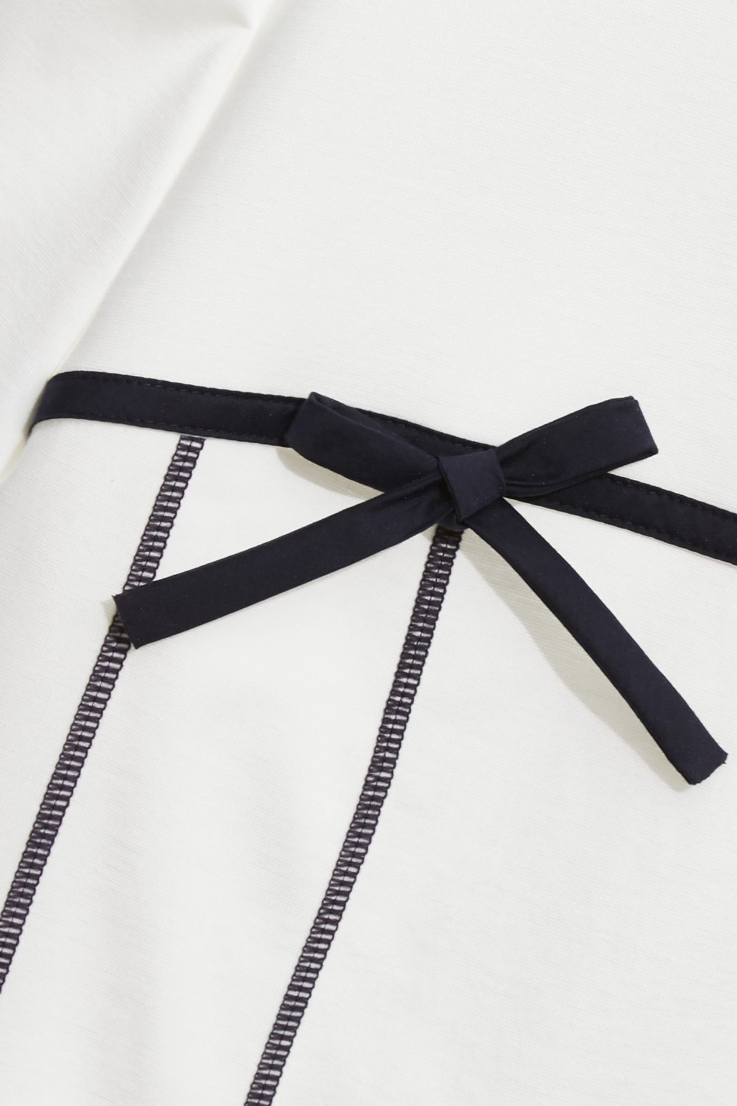 Navy Bow Detail Short Sleeve TeeNavy Bow Detail Short Sleeve Tee,Tops,Embroidered,White tops,Season (AW) Look