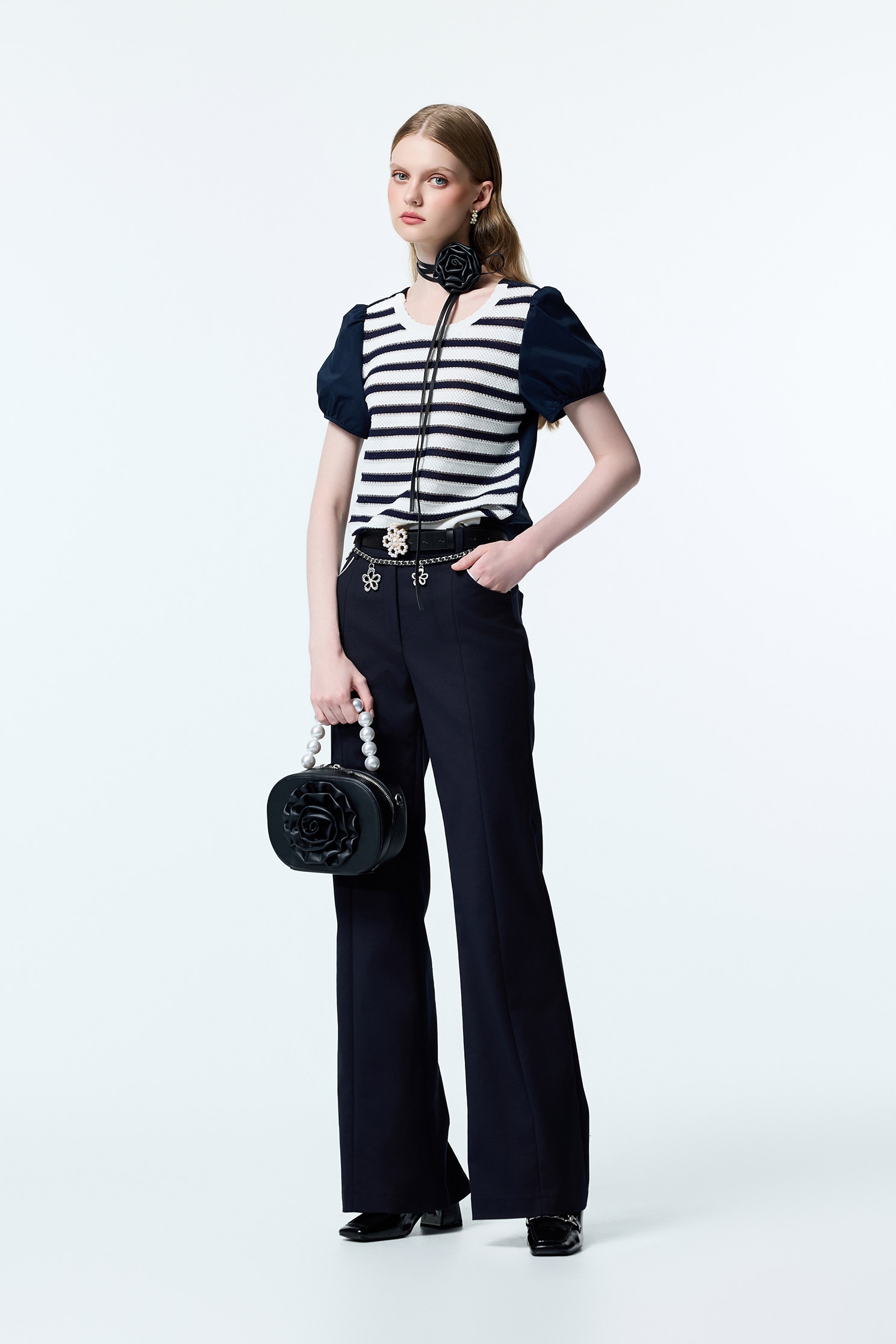 Contrast Navy Sleeve Knit TopContrast Navy Sleeve Knit Top,Tops,Season (AW) Look,Knitted,Knitted tops