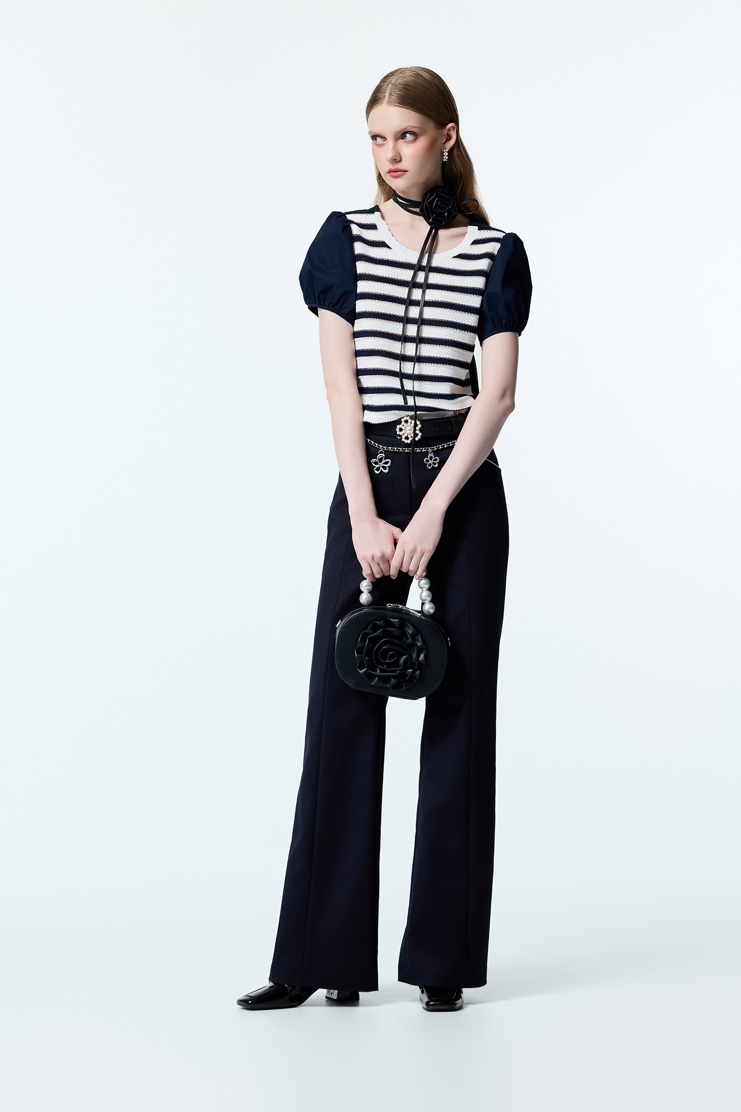 Contrast Navy Sleeve Knit TopContrast Navy Sleeve Knit Top,Tops,Season (AW) Look,Knitted,Knitted tops