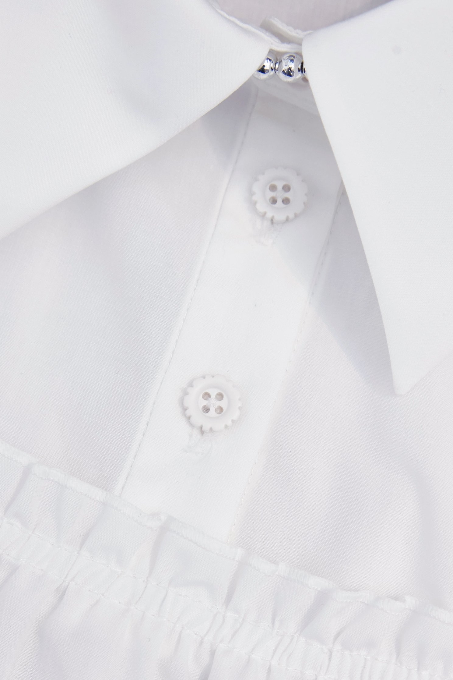 Pearl Neck Tie Detail Short Sleeve TopPearl Neck Tie Detail Short Sleeve Top,Tops,White tops,Season (AW) Look