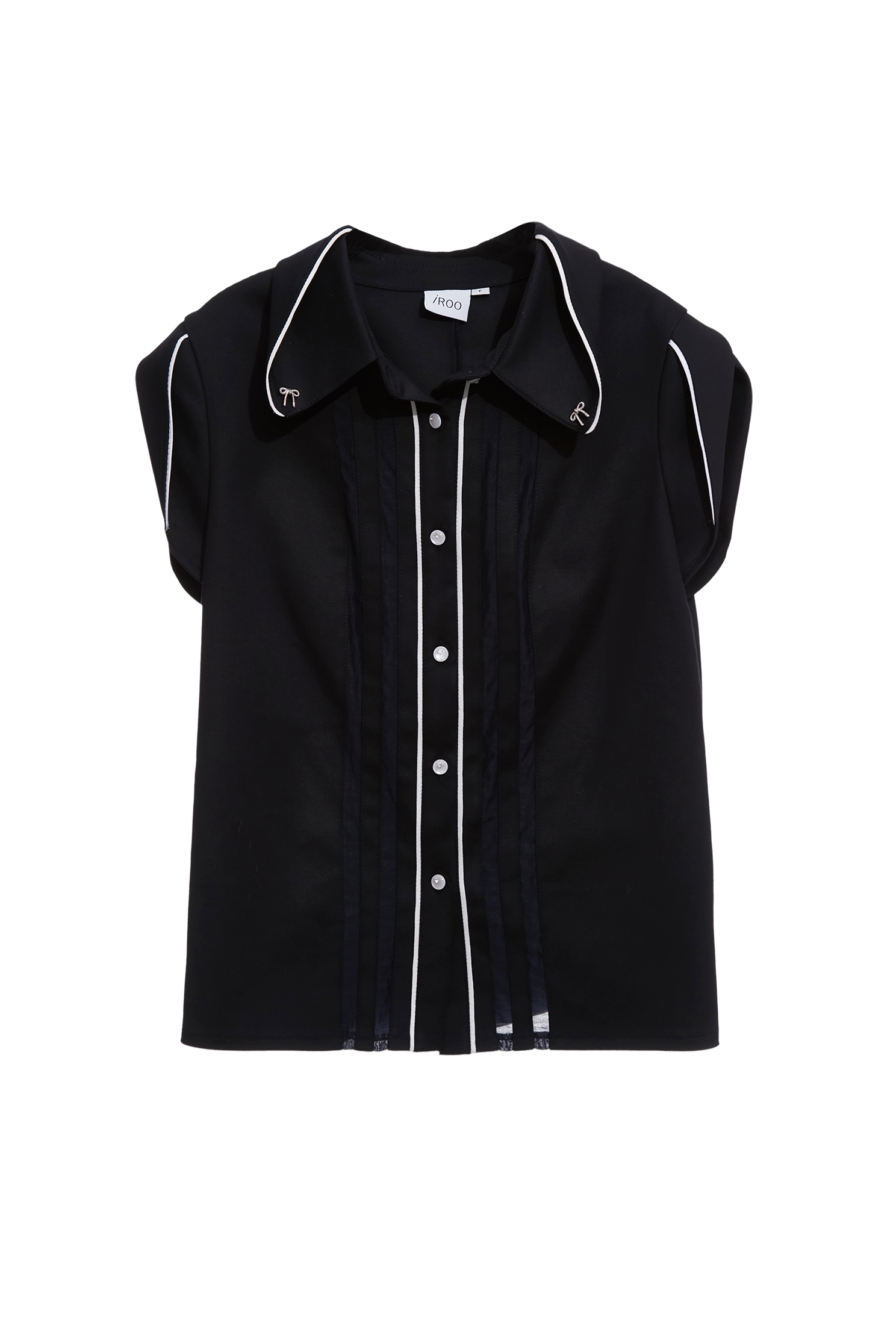 Contrast Trim Detail Navy TopContrast Trim Detail Navy Top,Tops,Season (AW) Look,bows