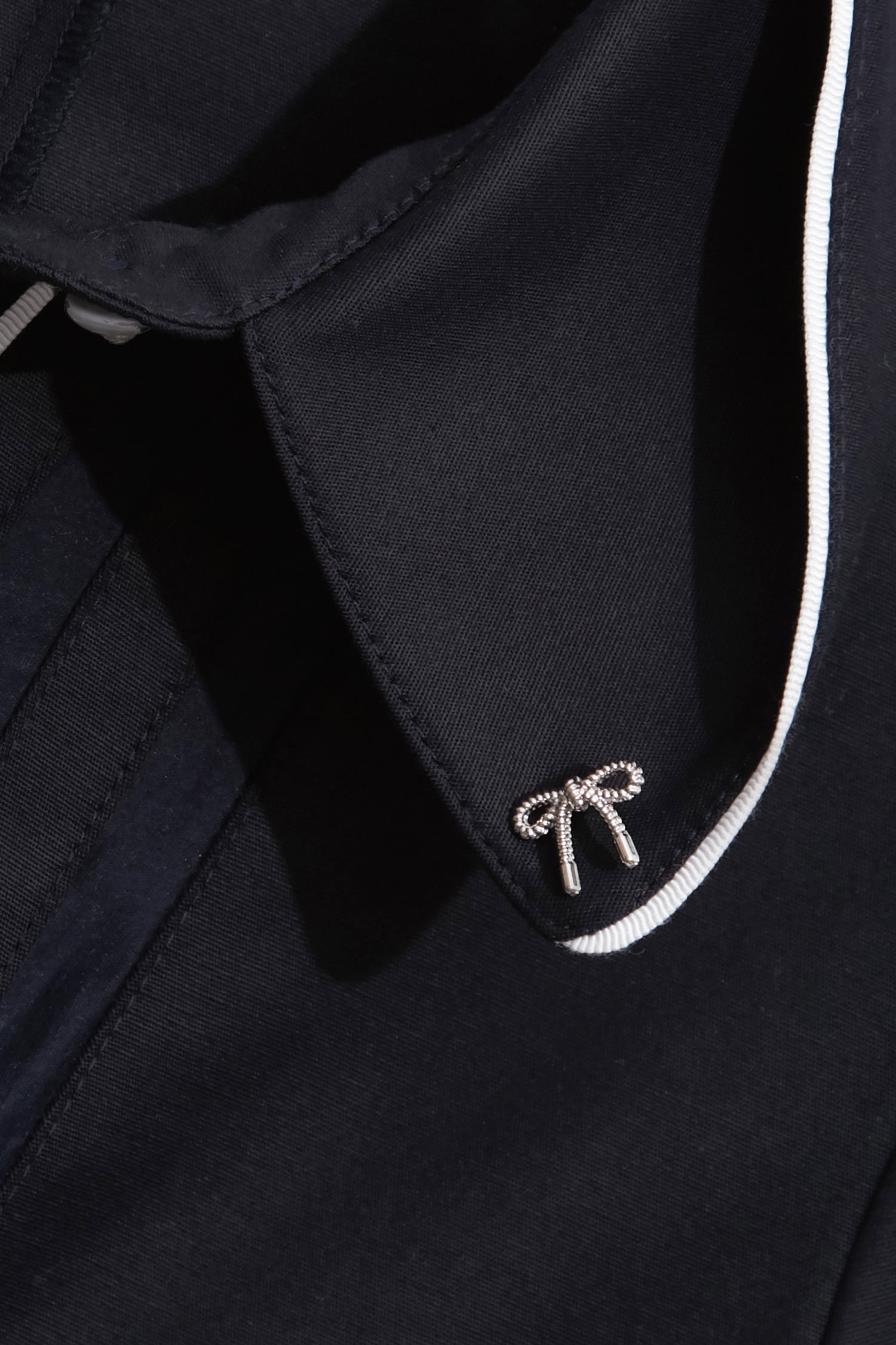 Contrast Trim Detail Navy TopContrast Trim Detail Navy Top,Tops,Season (AW) Look,bows