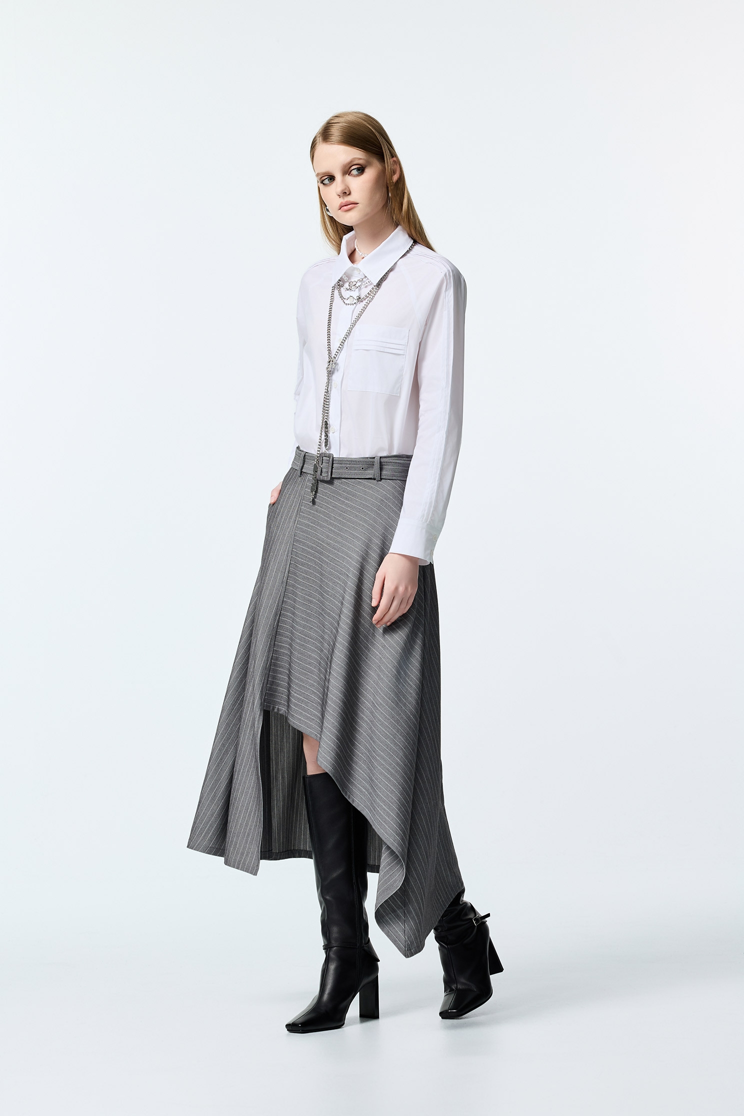 Stitching Detail Button Front BlouseStitching Detail Button Front Blouse,Tops,White tops,Season (AW) Look,Blouses