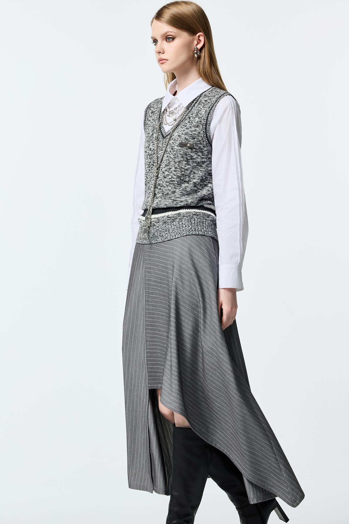 Stitching Detail Button Front BlouseStitching Detail Button Front Blouse,Tops,White tops,Season (AW) Look,Blouses