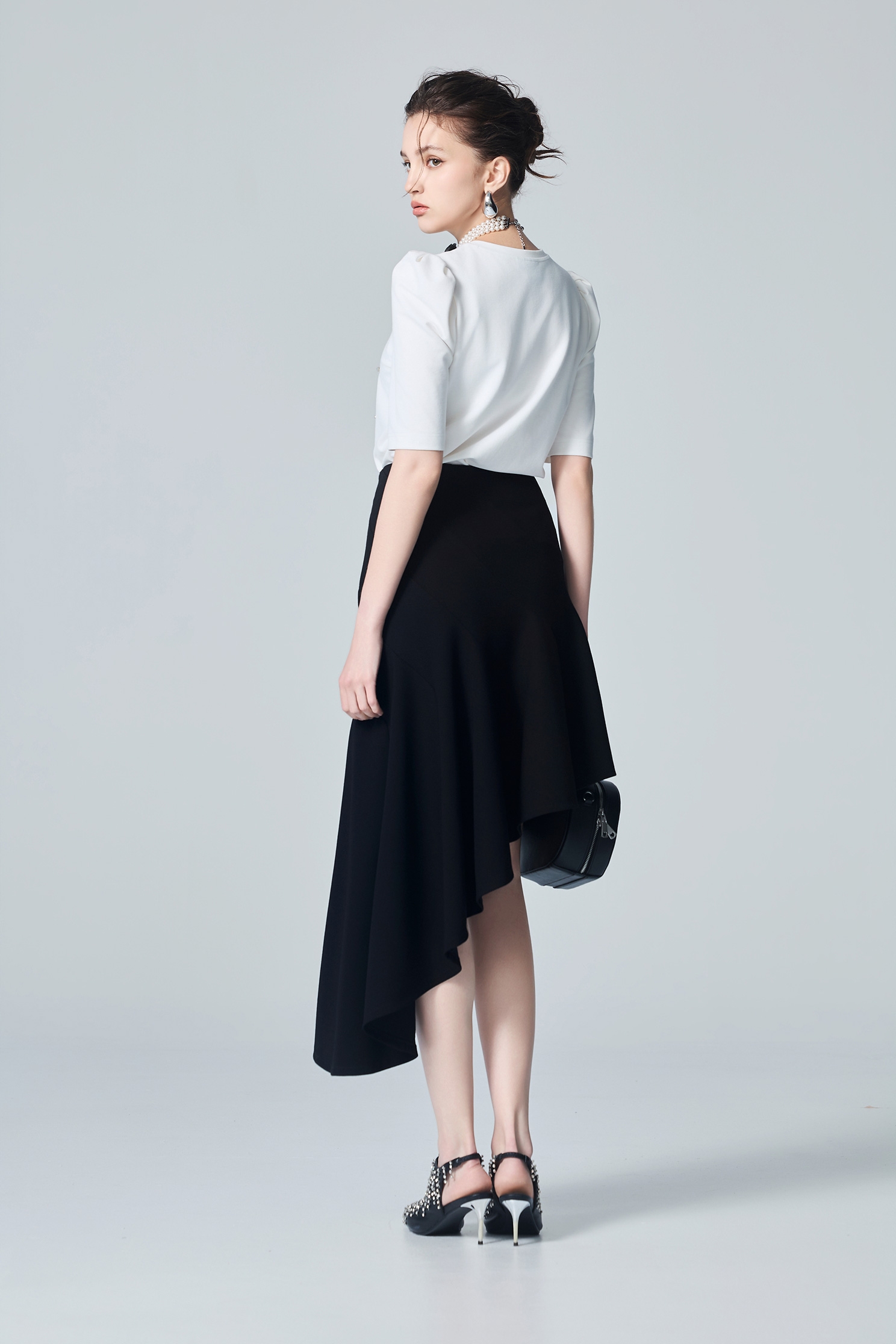 Diamond Ring Graphic Puff Sleeve TeeDiamond Ring Graphic Puff Sleeve Tee,Tops,White tops,Season (AW) Look