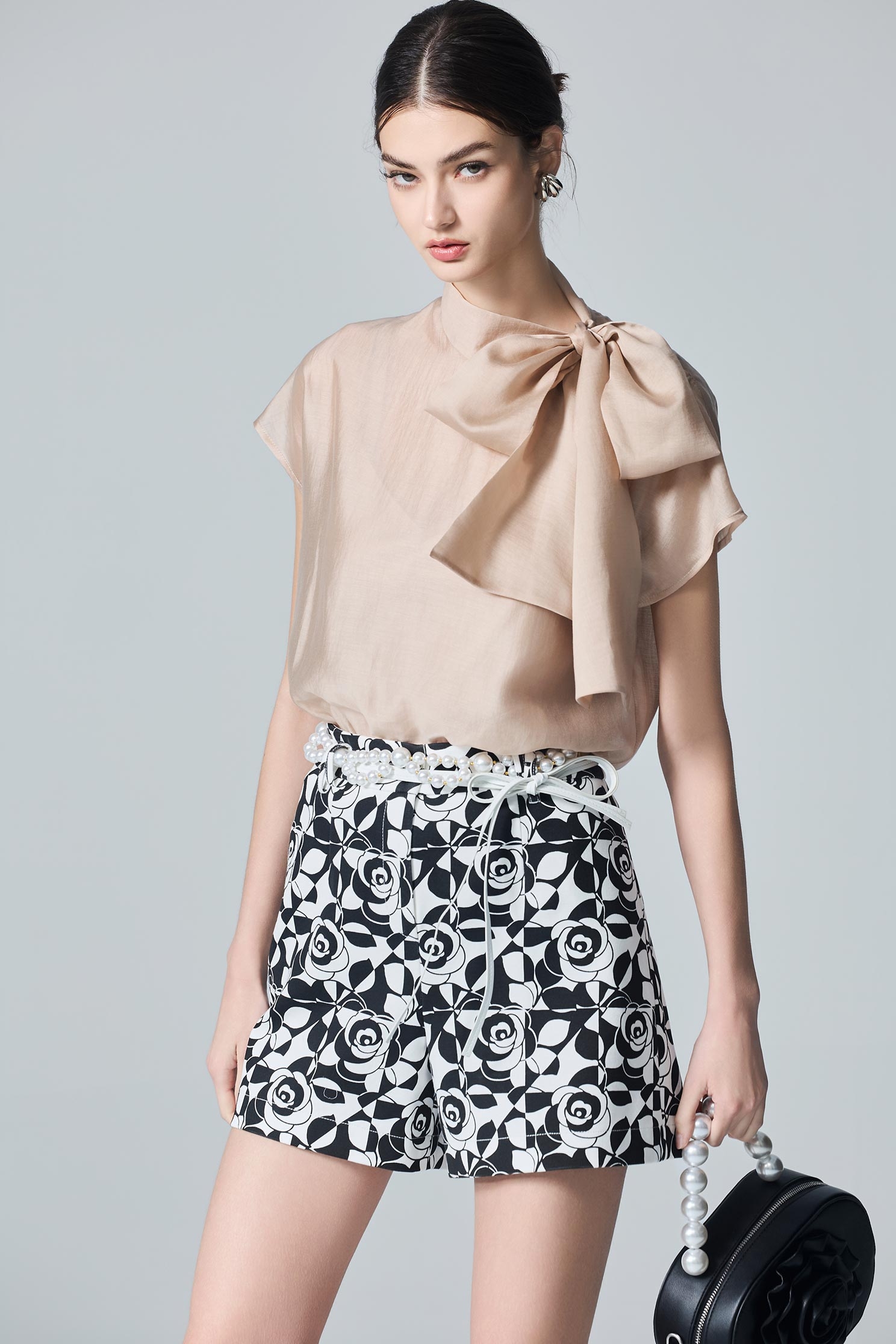 Bow Collar Khaki TopBow Collar Khaki Top,Tops,Season (AW) Look