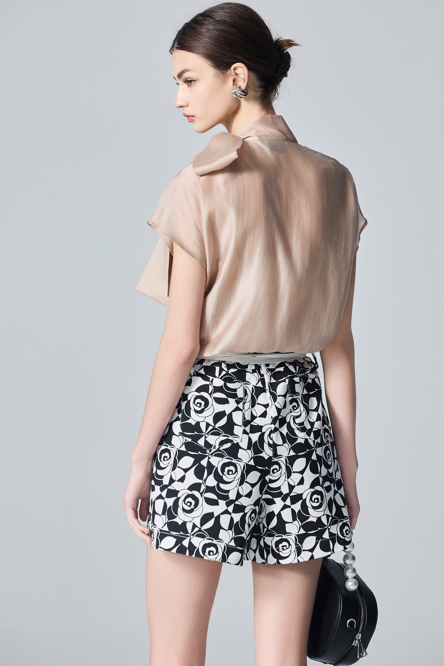 Bow Collar Khaki TopBow Collar Khaki Top,Tops,Season (AW) Look