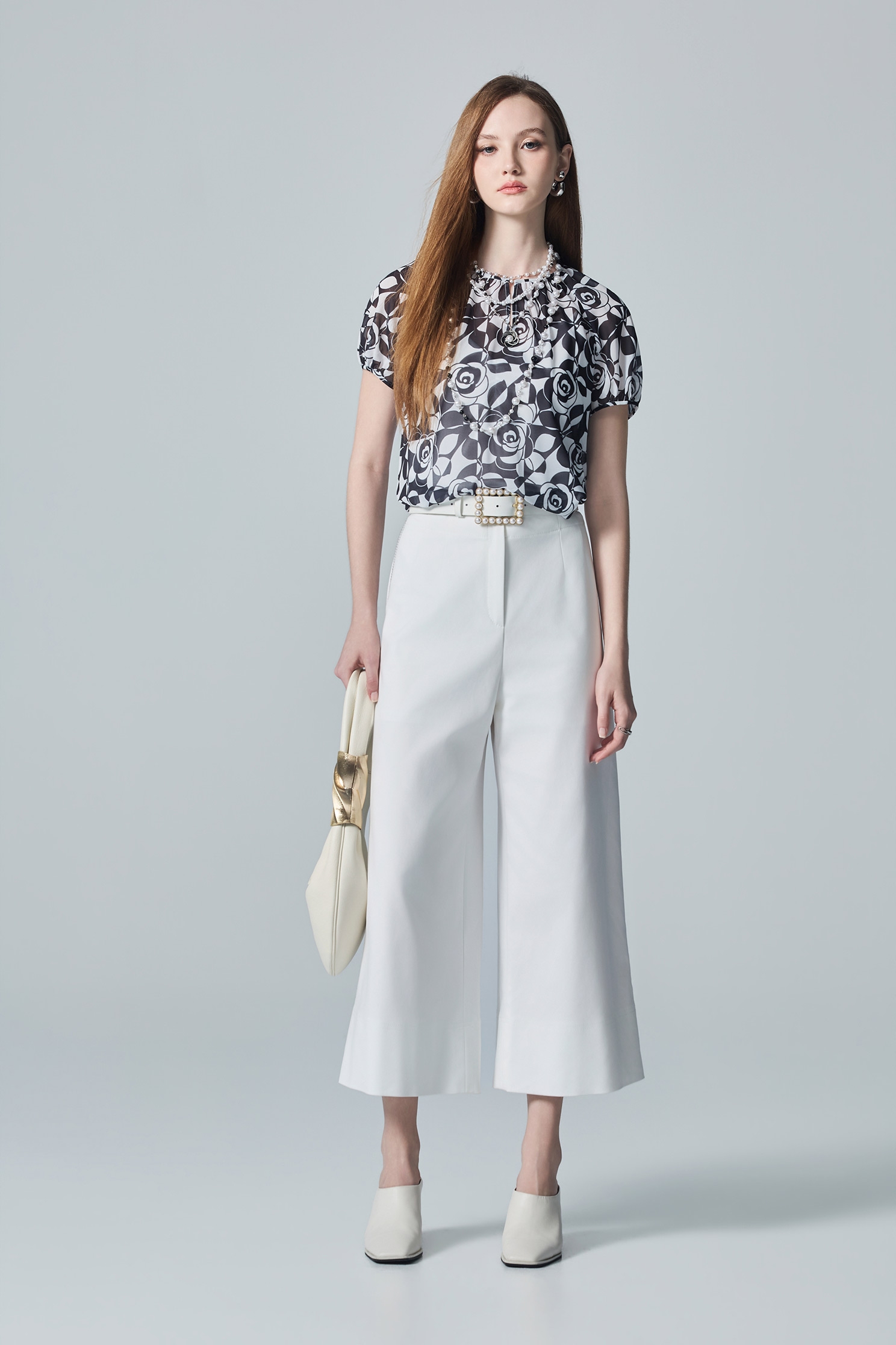 Rose Print Short Sleeve TopRose Print Short Sleeve Top,Tops,Under shirts,Season (AW) Look,Chiffon