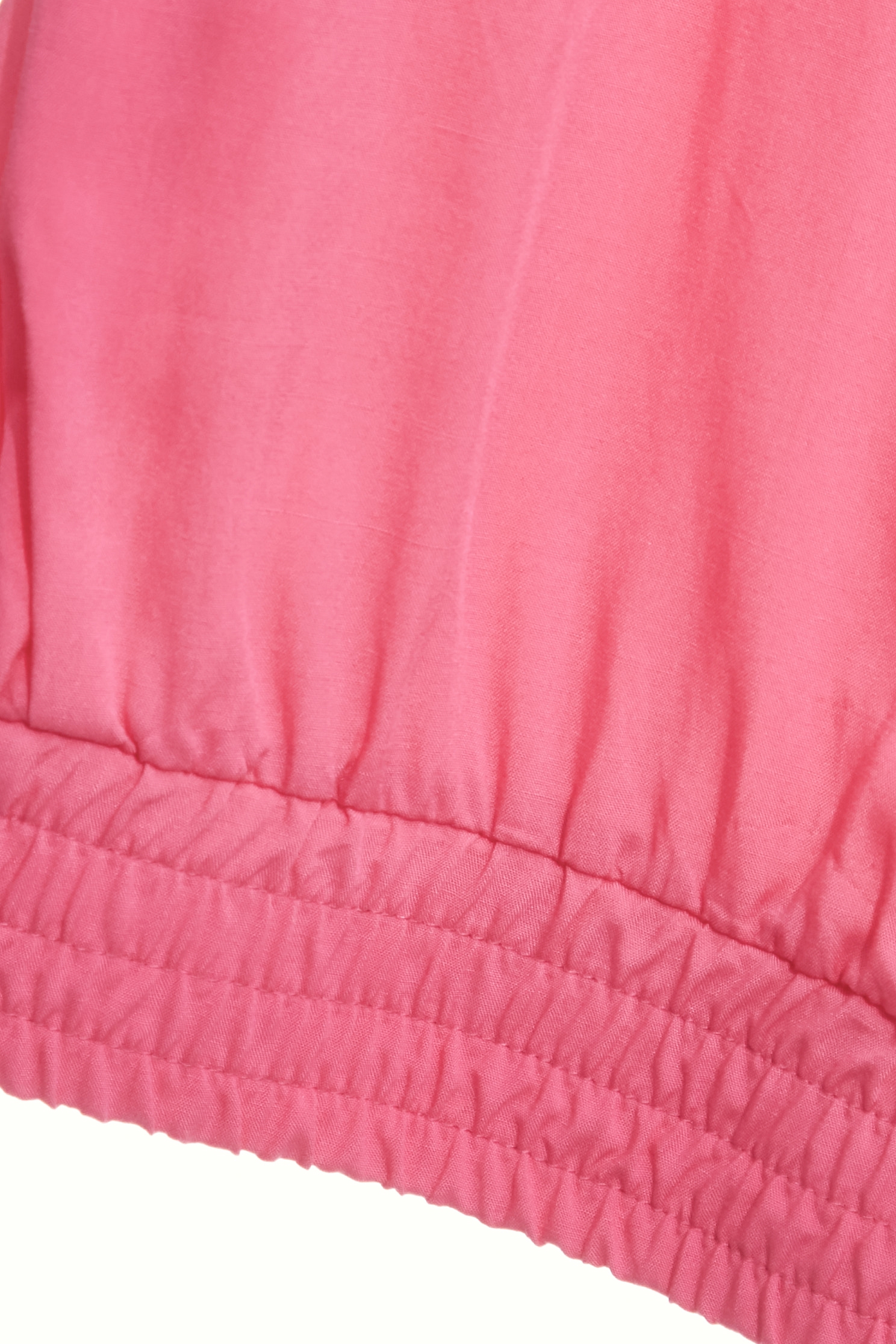 Deep Pink Pleated Elastic Hem VestDeep Pink Pleated Elastic Hem Vest,Tops,Rayon,Season (SS) Look