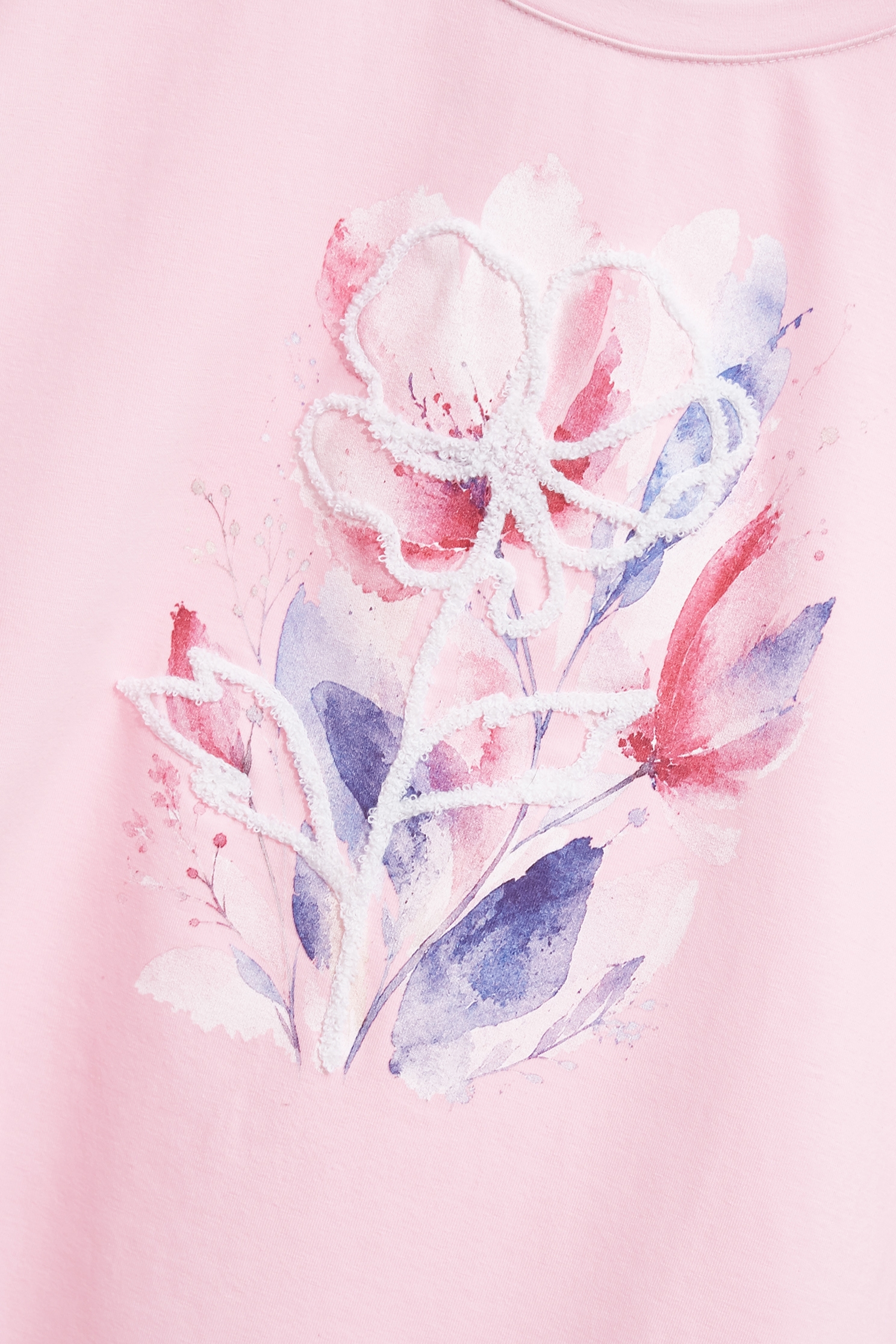Floral Graphic Puff Sleeve TeeFloral Graphic Puff Sleeve Tee,Tops,Season (AW) Look,Embroidered