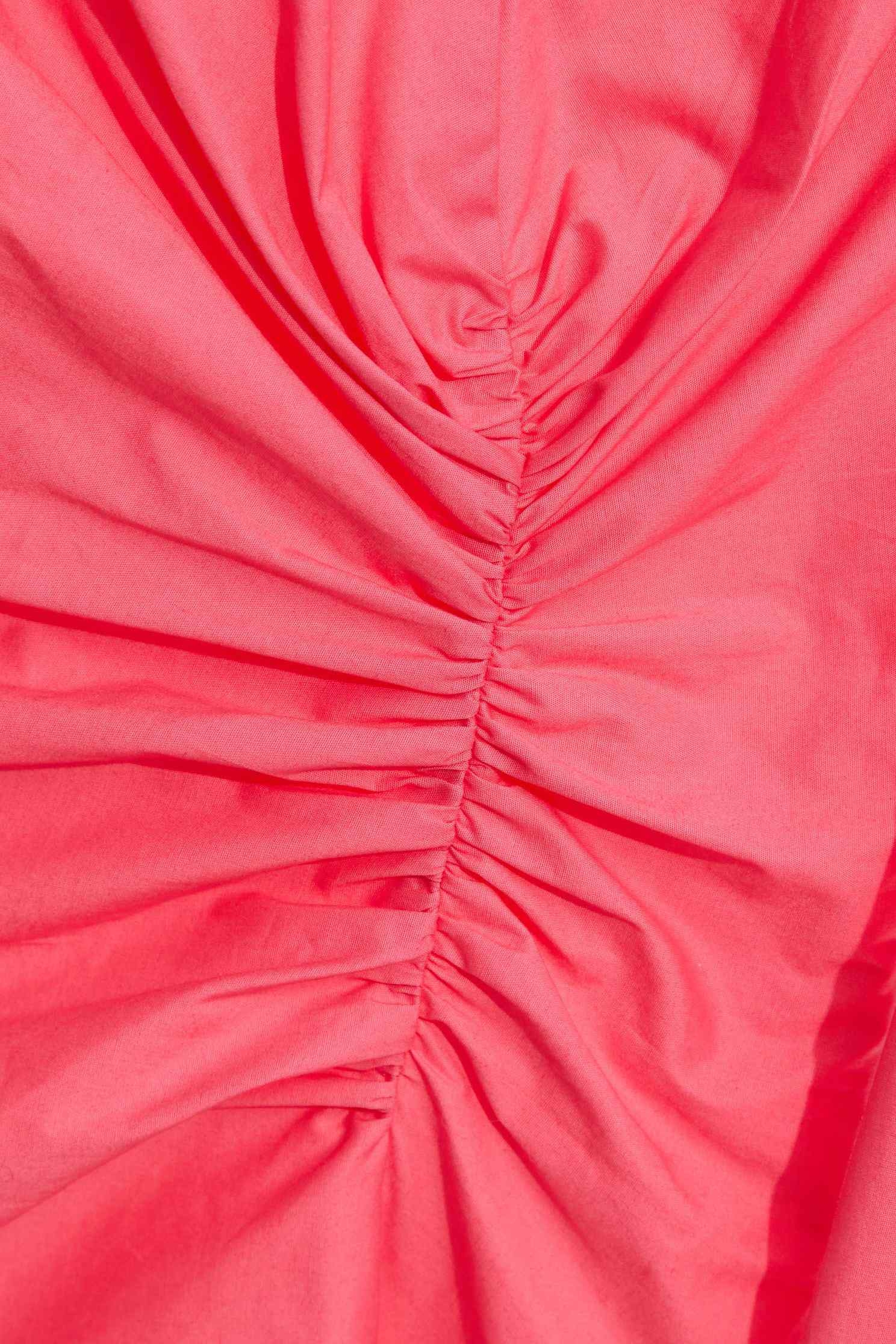 Front Gather Detail V-neck BlouseCreased effect V-neck top,V-Neck T shirts,Tops,Season (AW) Look,Pink