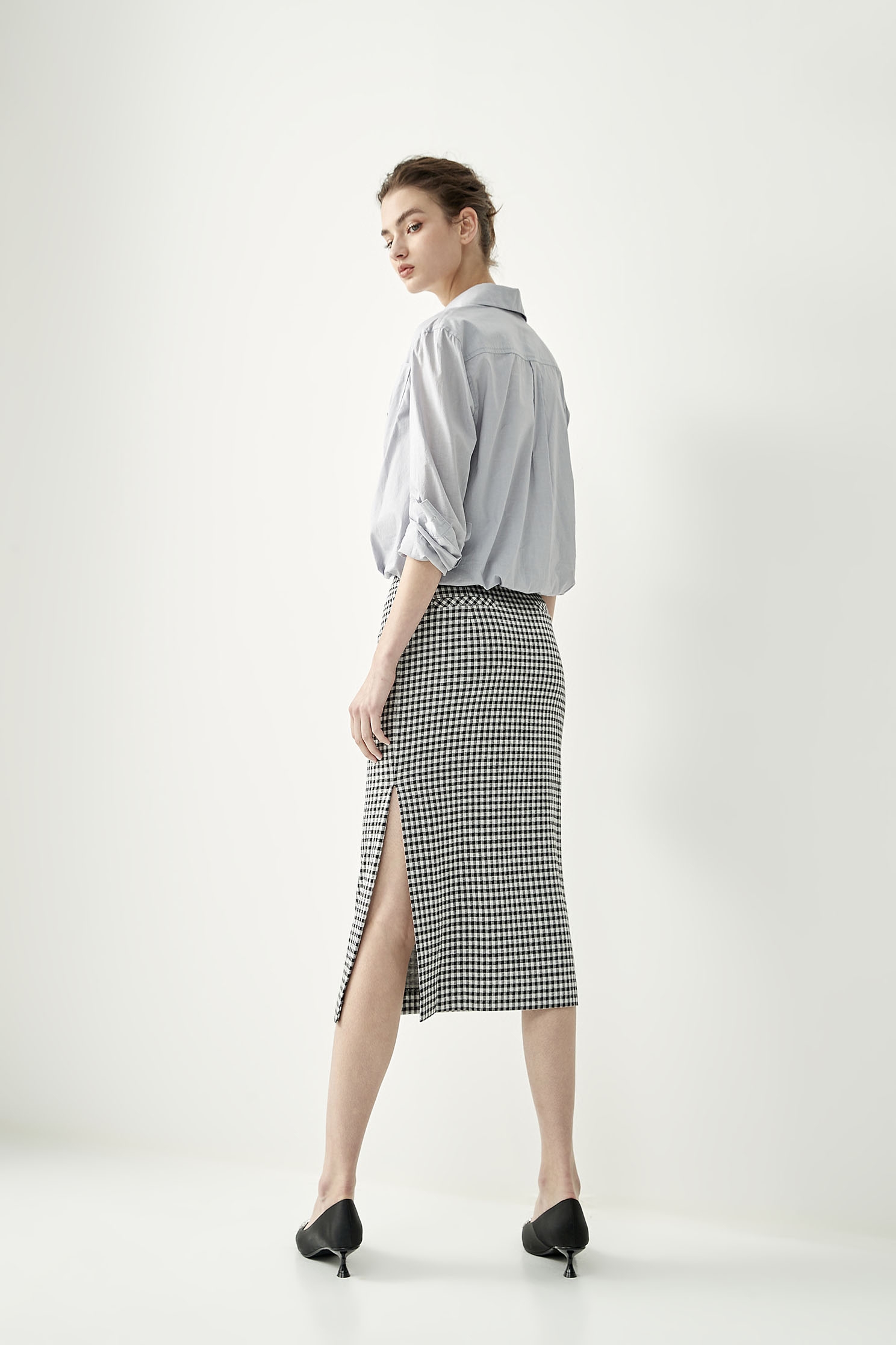 Two Piece Grey Button Front BlouseLayered-look shirt,T-shirts,Office Looks,Tops,Embroidered,Season (SS) Look,simple outfits,Blouses,upperclass