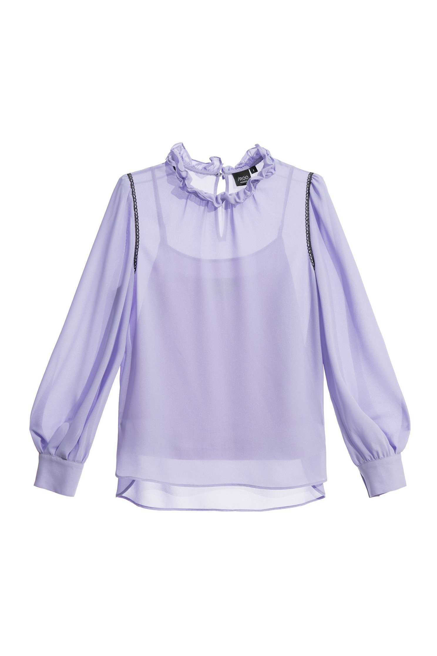 Long sleeve Ruffle Collar Chiffon TopLong sleeve Ruffle Collar Chiffon Top,Tops,Season (SS) Look,Blouses,Chiffon