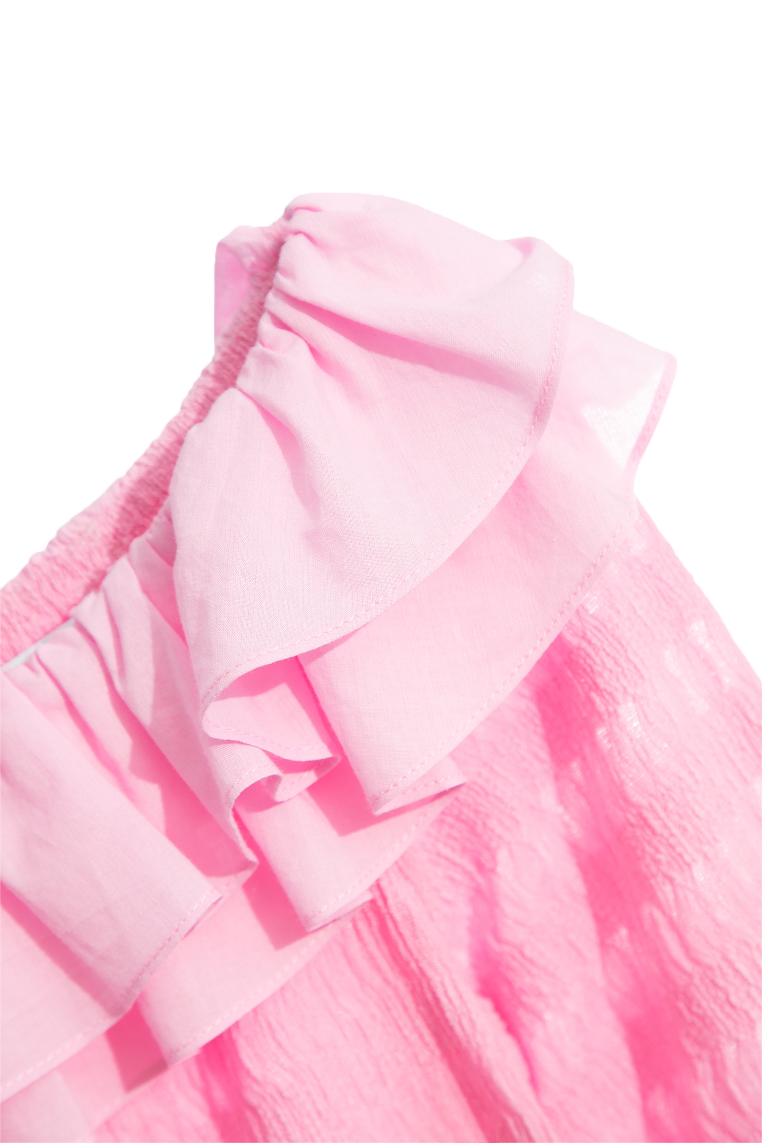 Double Layer Flounce Collar Pink TopDouble Layer Flounce Collar Pink Top,Tops,Season (SS) Look