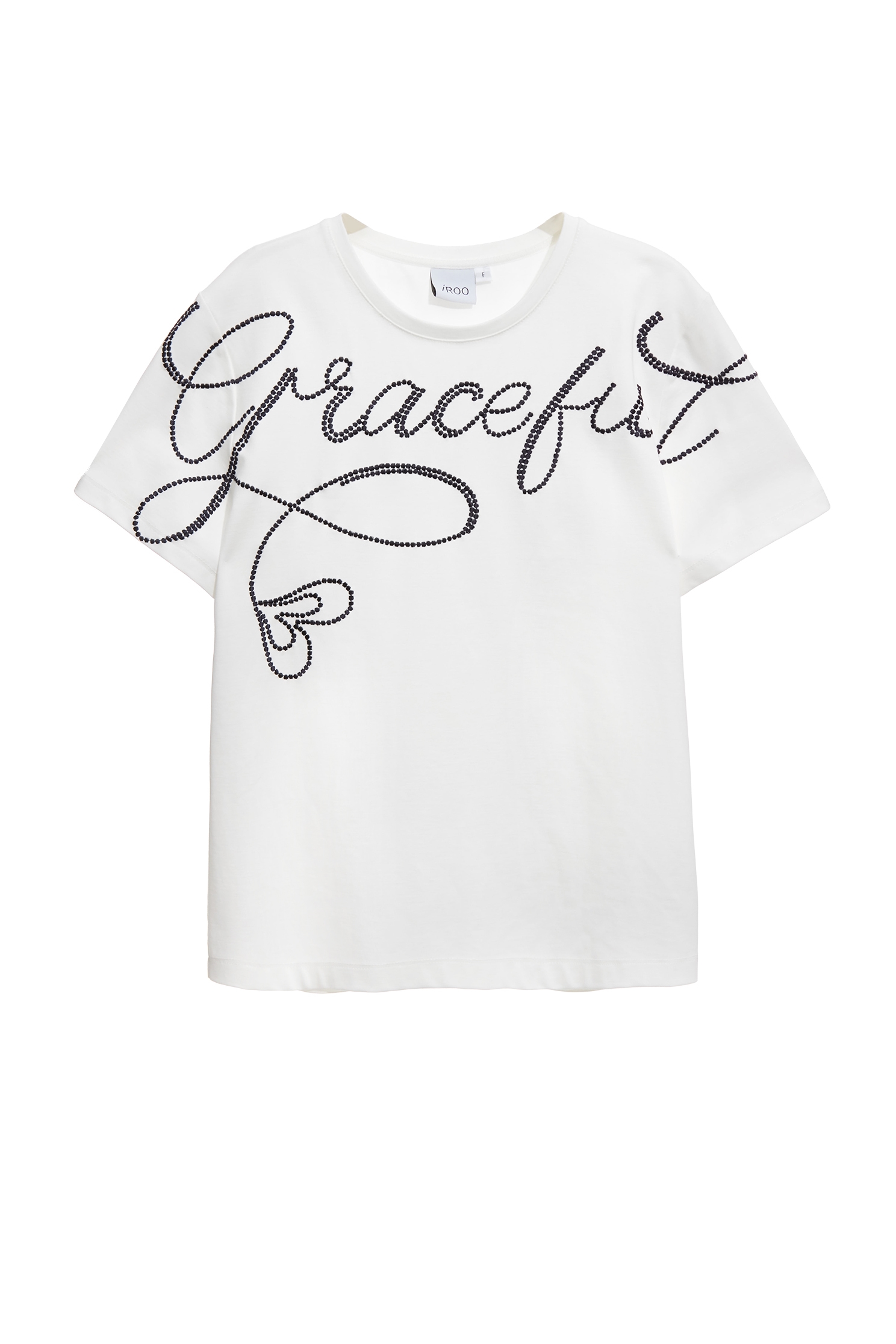 Front Embroidery Slogan Short Sleeve TeeFront Embroidery Slogan Short Sleeve Tee,T-shirts,Tops,Embroidered,White tops,Season (AW) Look