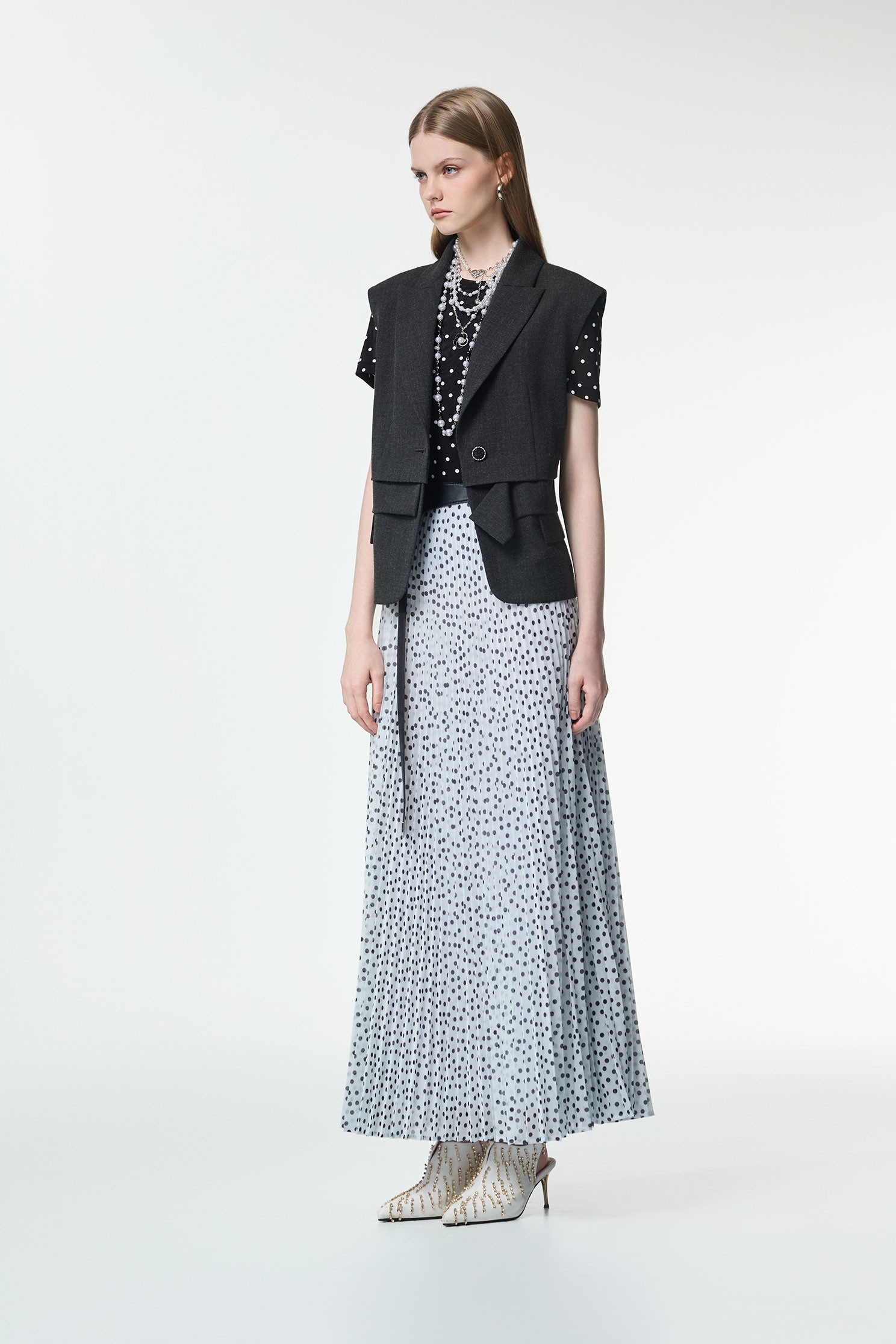 Polka Dot Short Sleeve TopPolka Dot Short Sleeve Top,Tops,Under shirts,Season (AW) Look