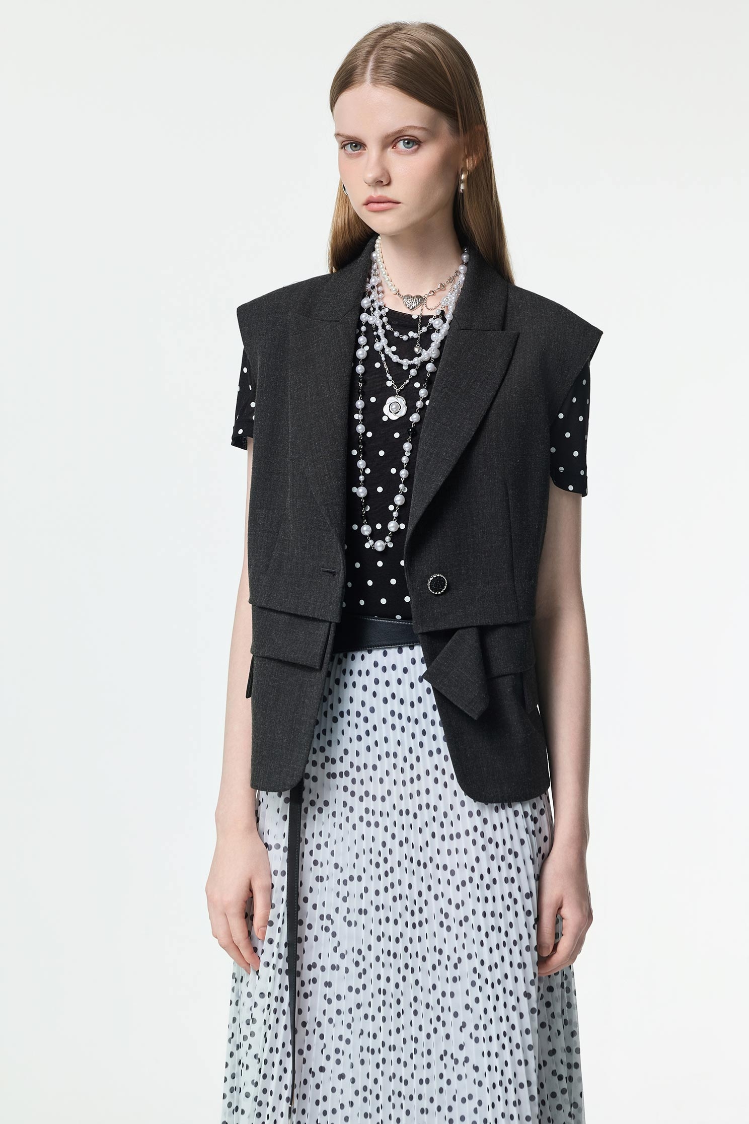 Polka Dot Short Sleeve TopPolka Dot Short Sleeve Top,Tops,Under shirts,Season (AW) Look