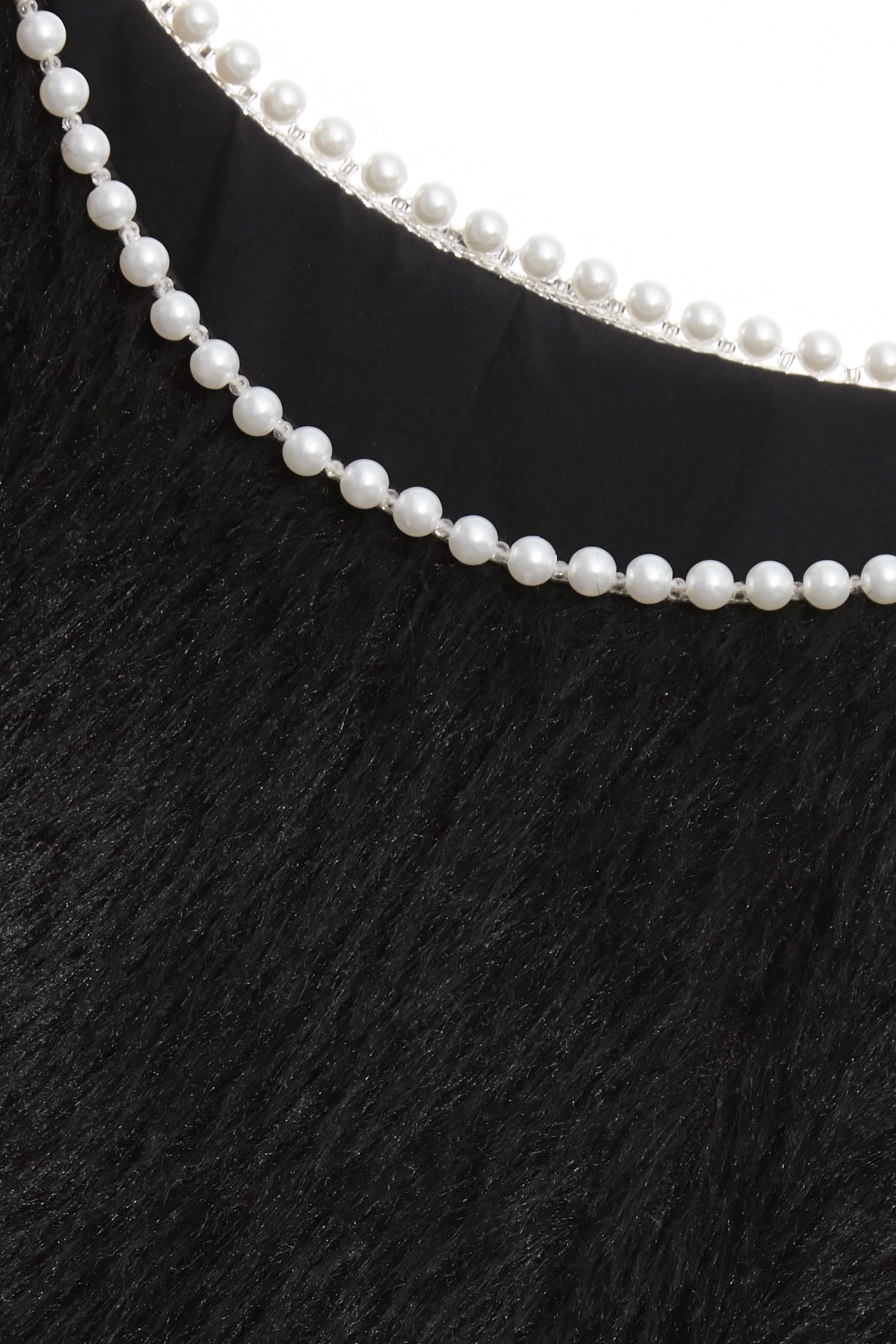 Pearl Detail Faux Fur TopPearl Detail Faux Fur Top,Office Looks,Tops,pearl,Season (AW) Look,Valentine,Blouses