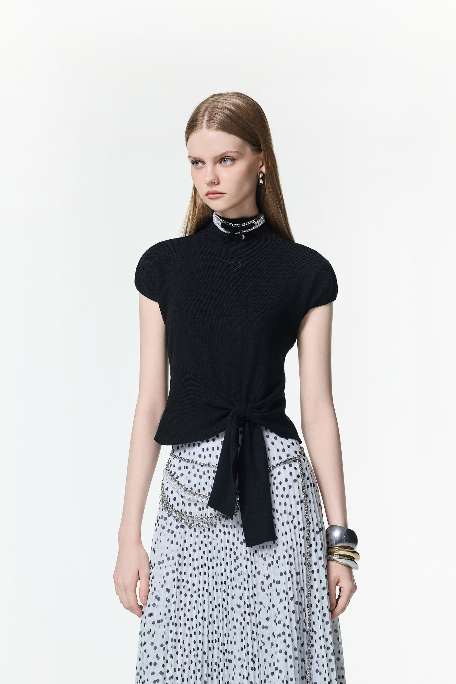 Front Knot Knit TopFront Knot Knit Top,Office Looks,bestselling,Season (AW) Look,Valentine,Embroidered,Knitted,Knitted tops