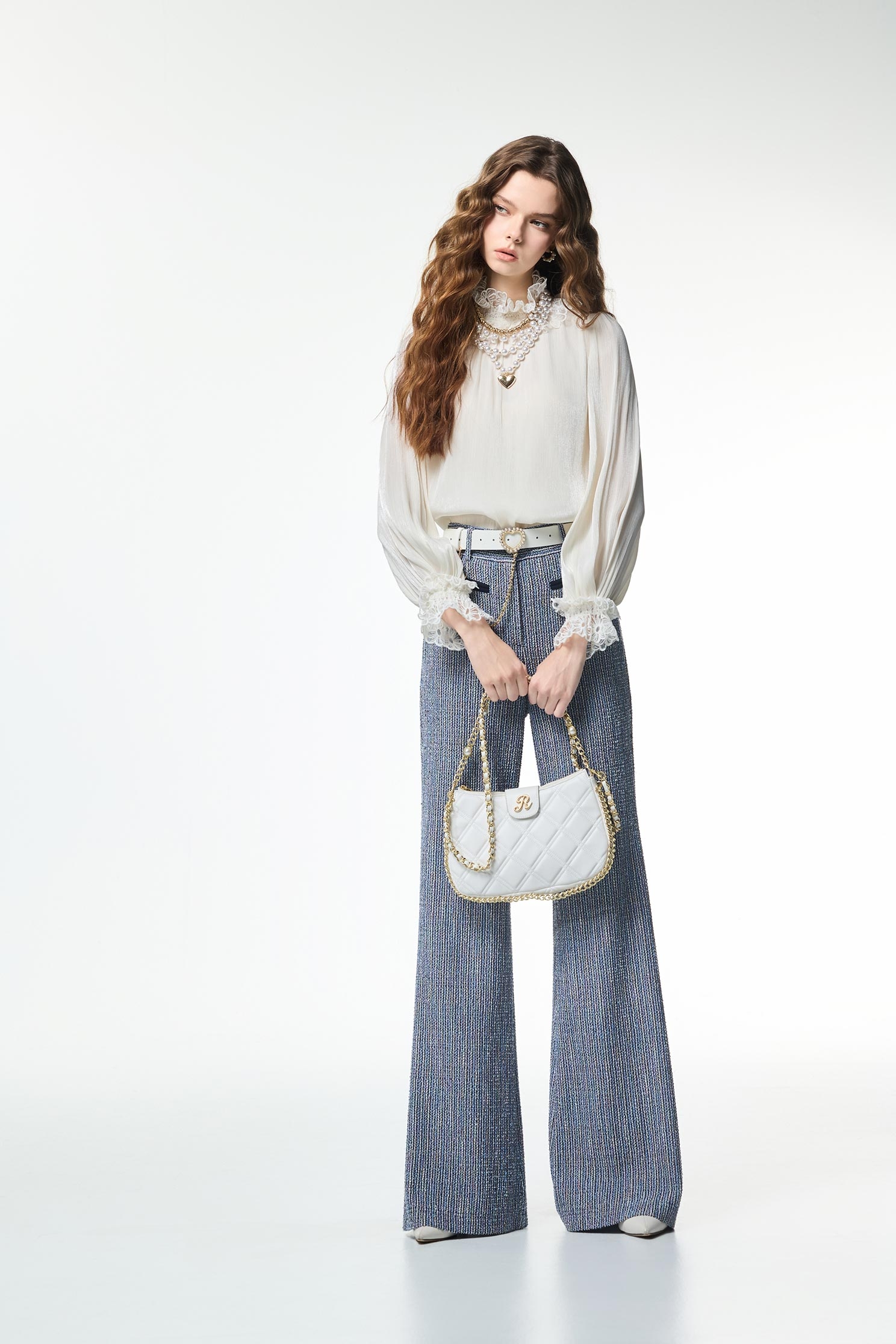 Long Sleeve Lace Detail Ruffle TopLong Sleeve Lace Detail Ruffle Top,Tops,Season (AW) Look,Lace