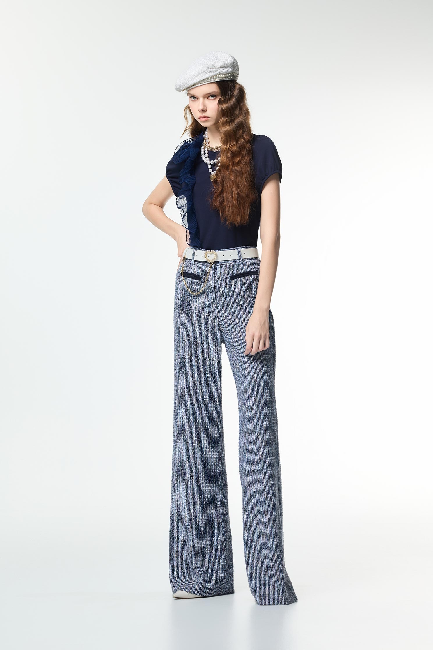 Front Ruffle Detail Short Sleeve TeeFront Ruffle Detail Short Sleeve Tee,Tops,Season (AW) Look