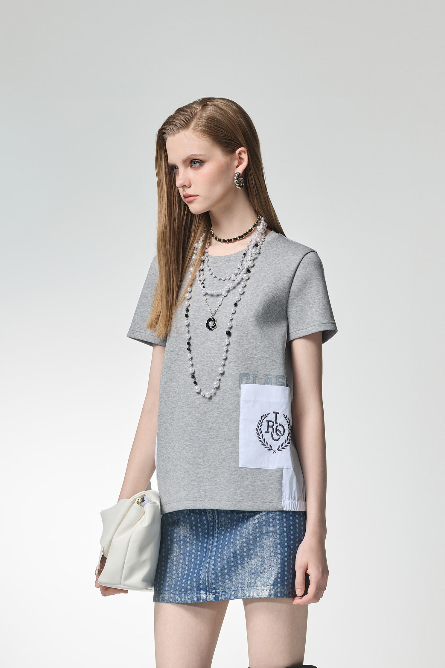 Patch Pocket Detail Short Sleeve TopPatch Pocket Detail Short Sleeve Top,Tops,Embroidered,Season (AW) Look